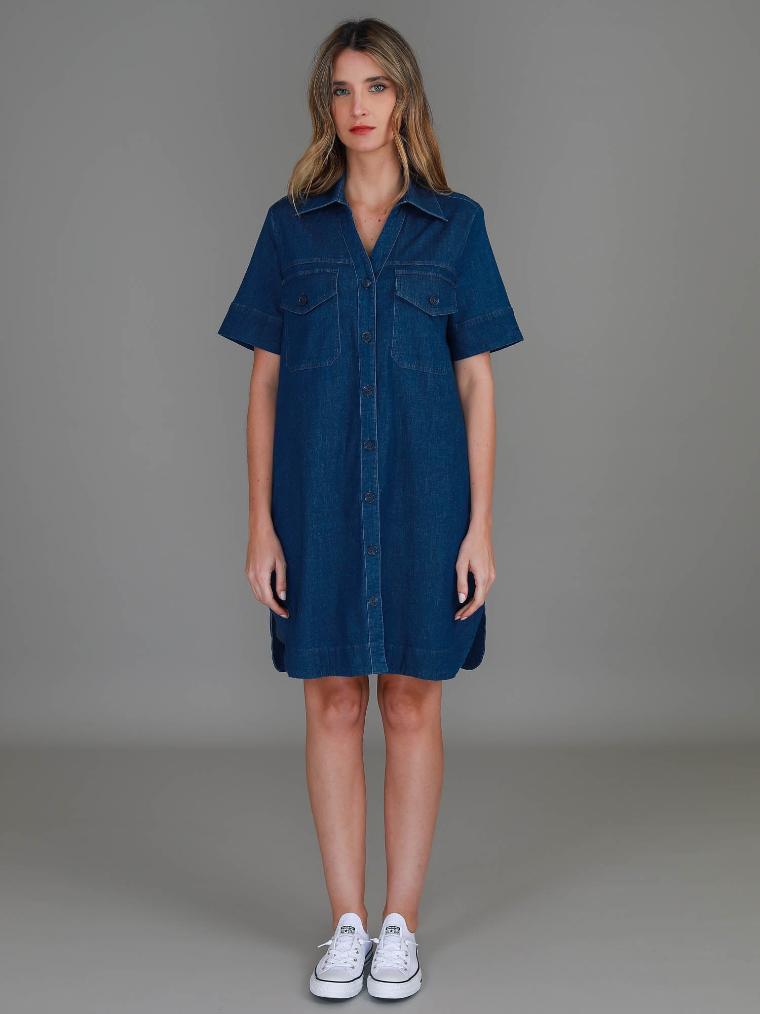 denim dress #color_jean blue