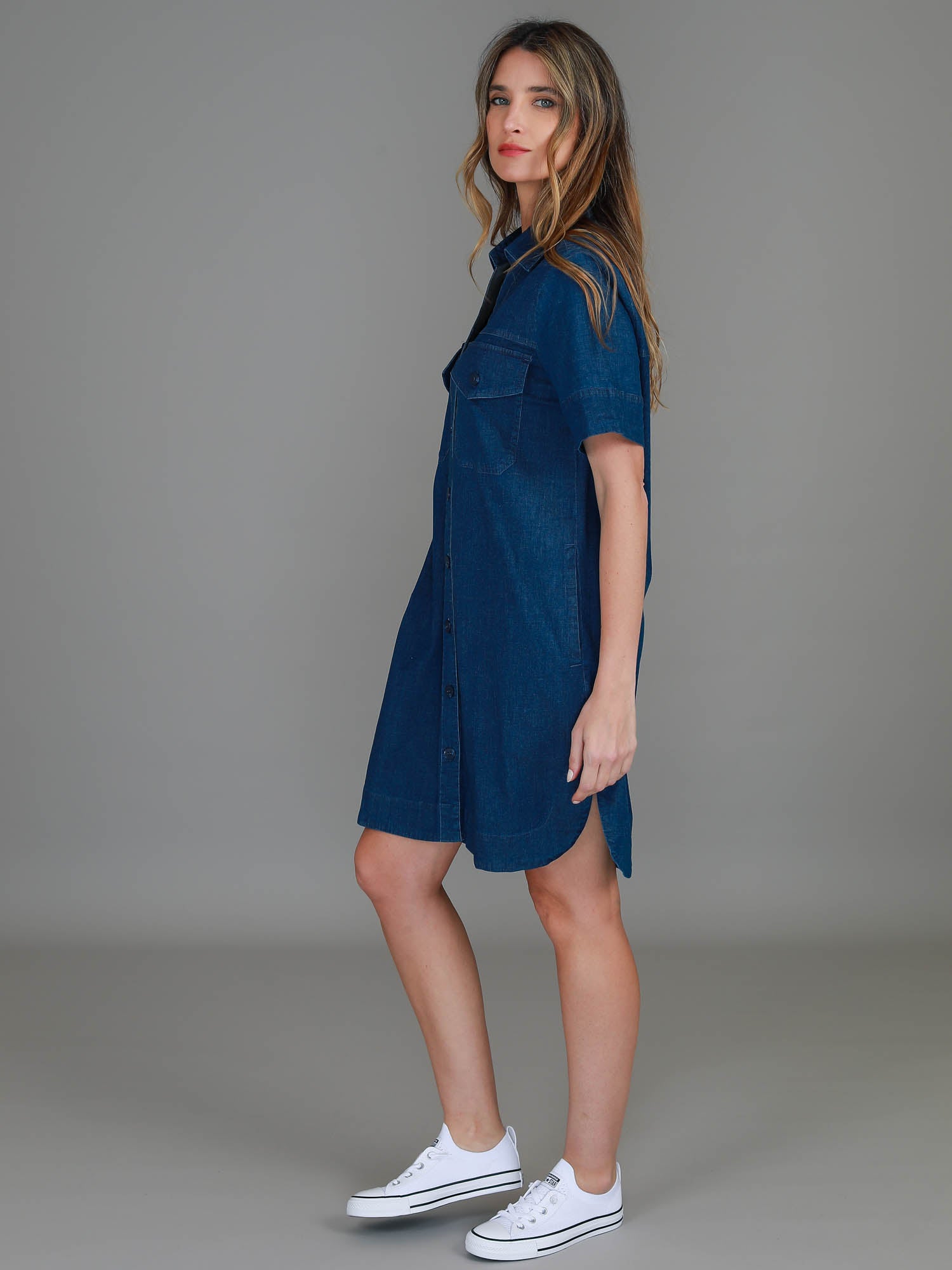womens denim dress #color_jean blue