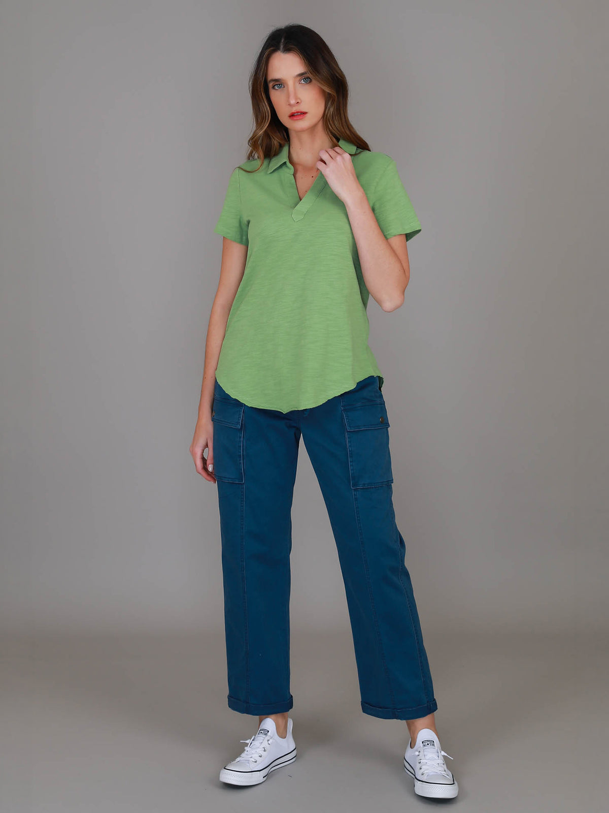 womens green polo shirt #color_pistachio