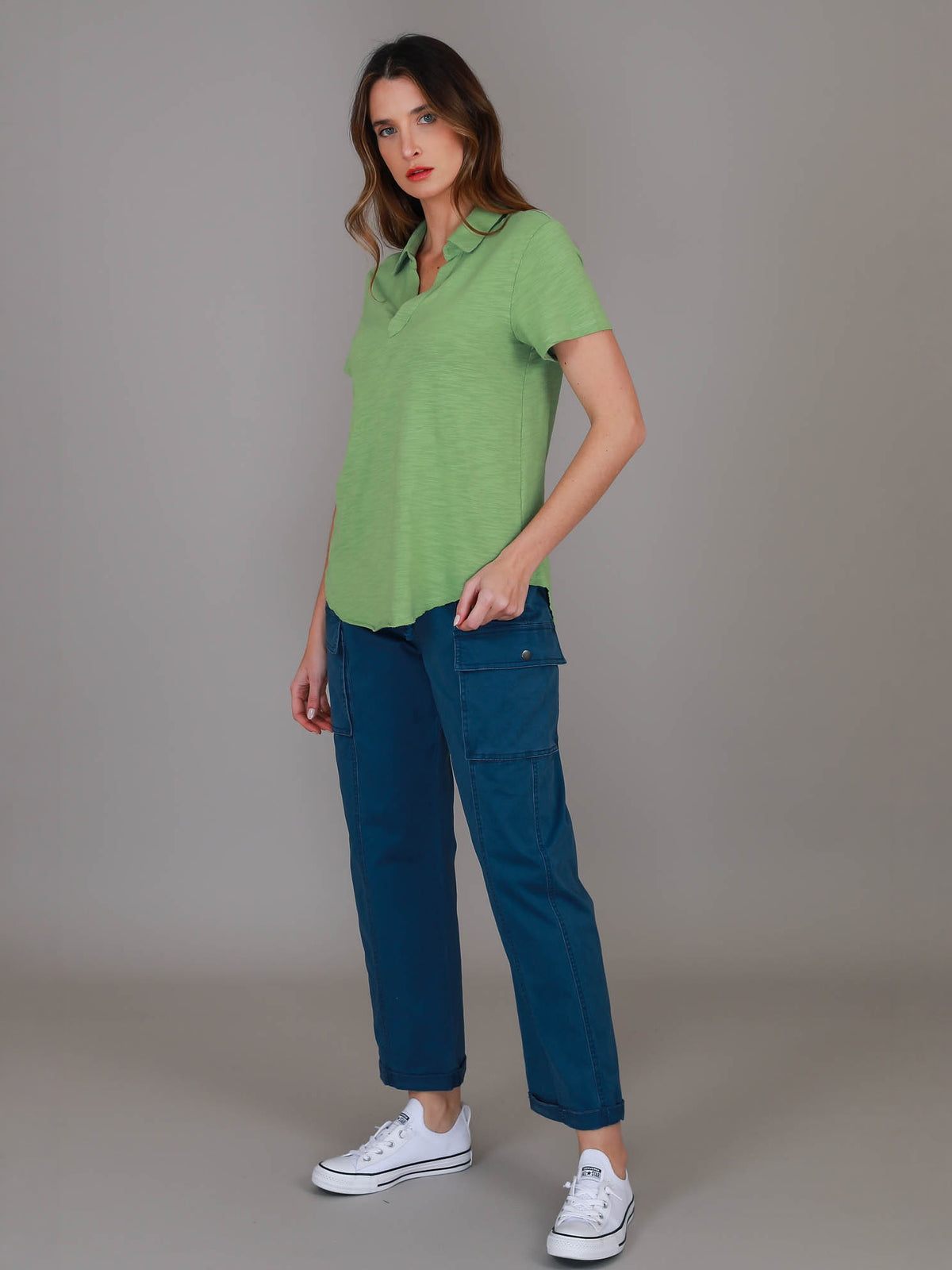 ladies green polo shirt #color_pistachio