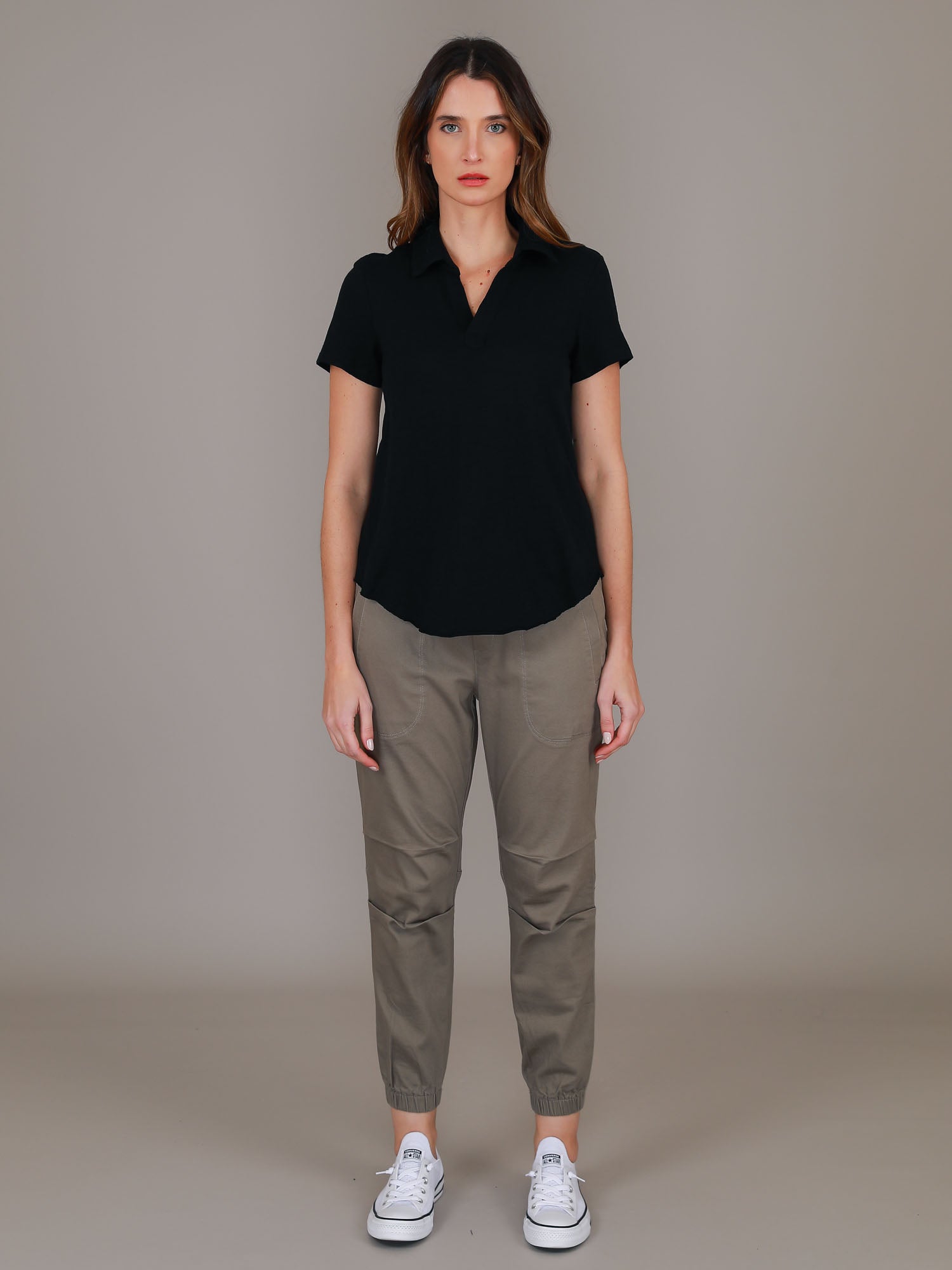 black polo shirt women #color_black