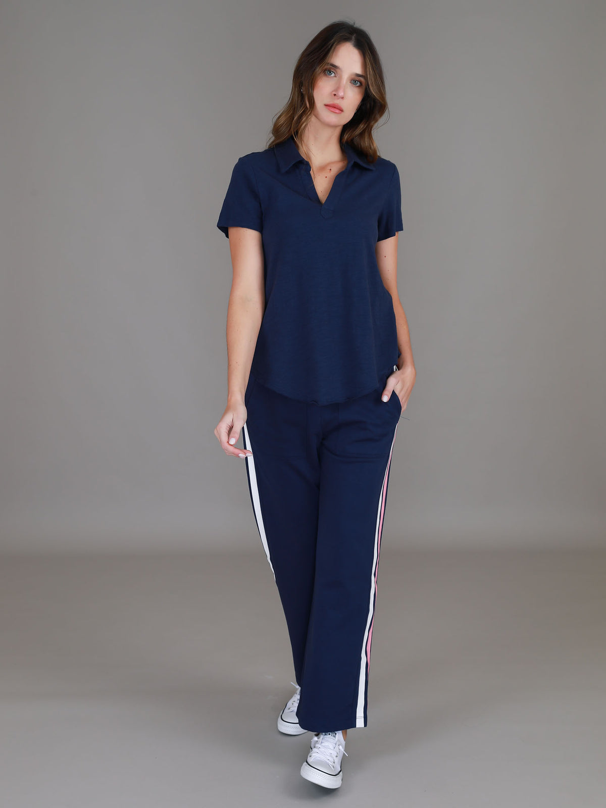 deep navy polo top #color_deep navy