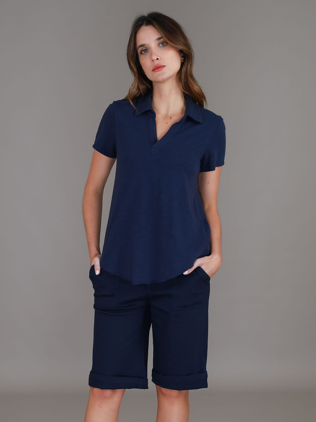 dark navy polo shirt #color_deep navy