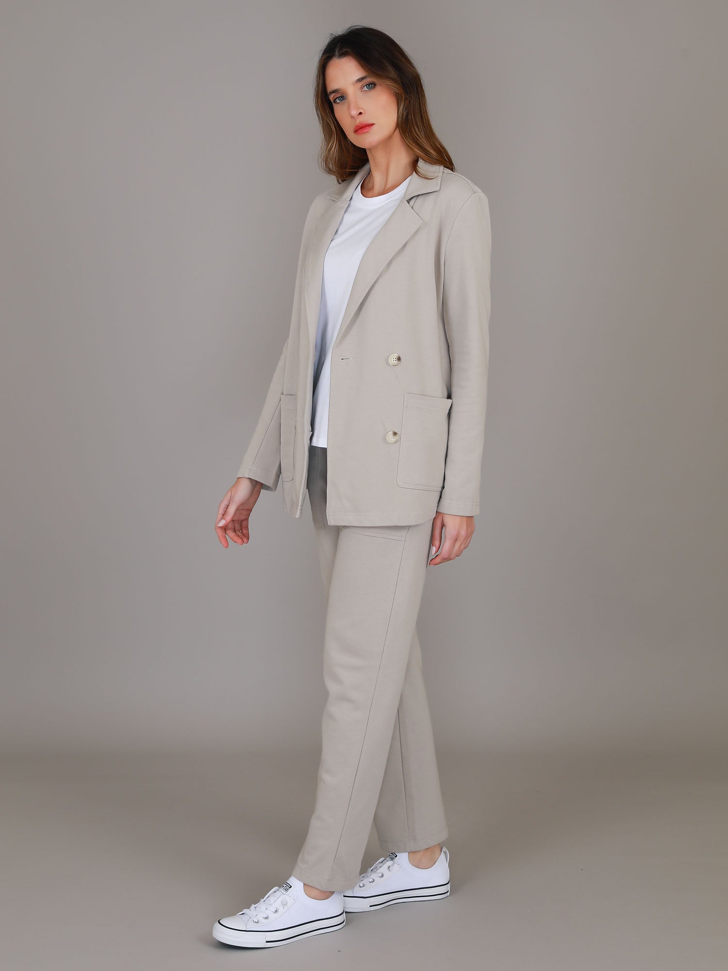 cream double breasted blazer #color_angora