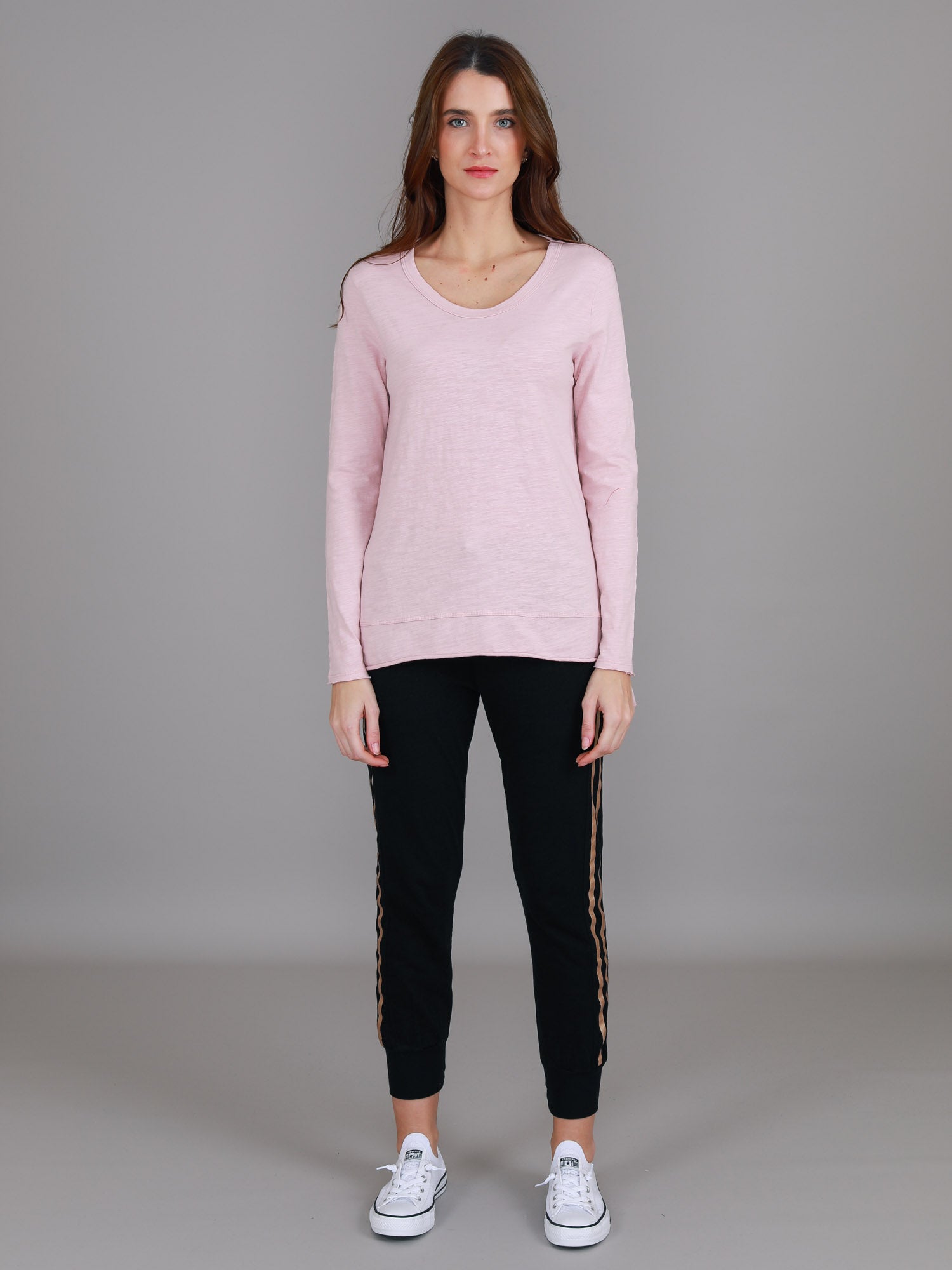 womens pink long sleeve top #color_blush marle
