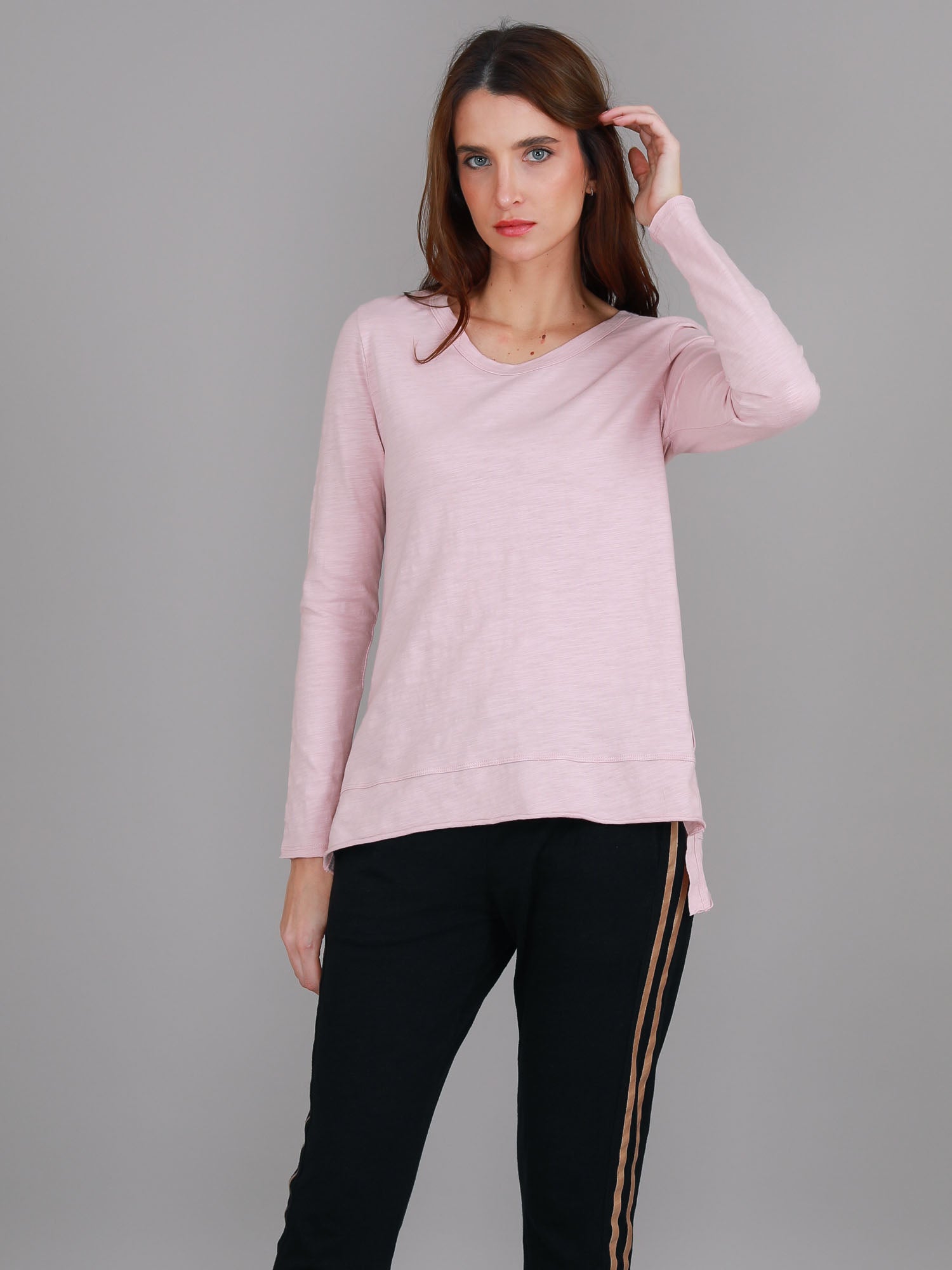 baby pink long sleeve top #color_blush marle
