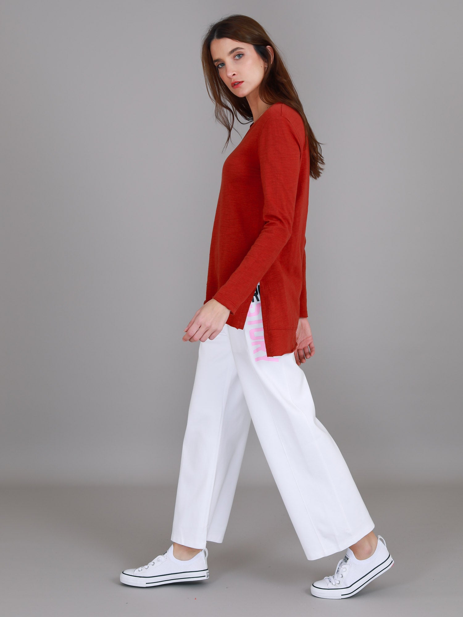 long sleeve womens shirt #color_lava