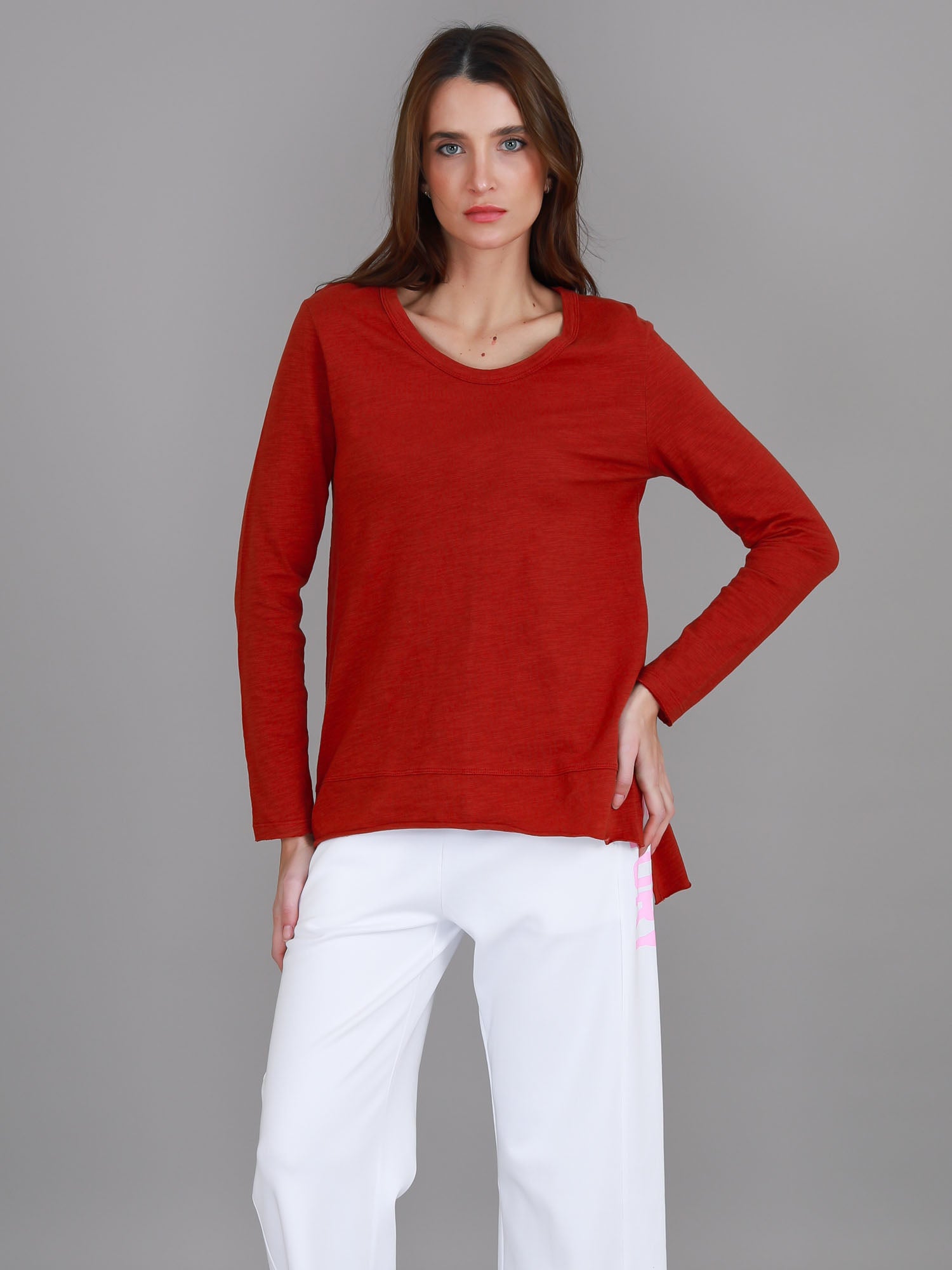 long sleeve tshirts women #color_lava