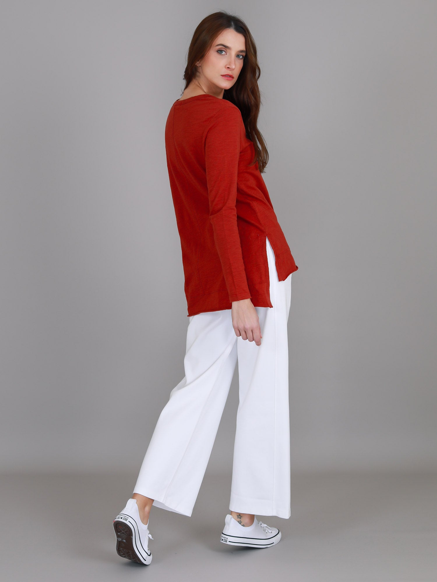 long sleeve shirt women's #color_lava