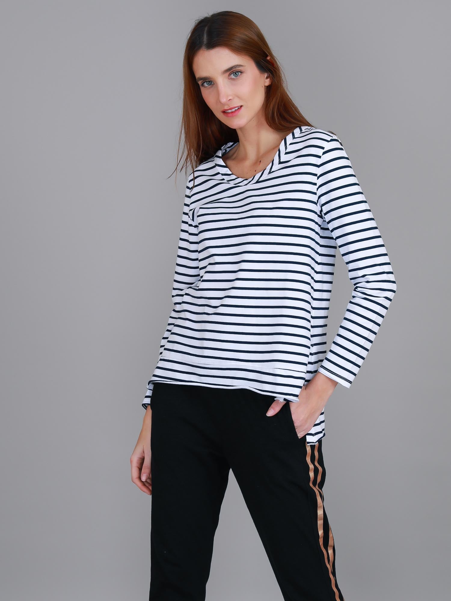stripe long sleeve #color_nautic stripe
