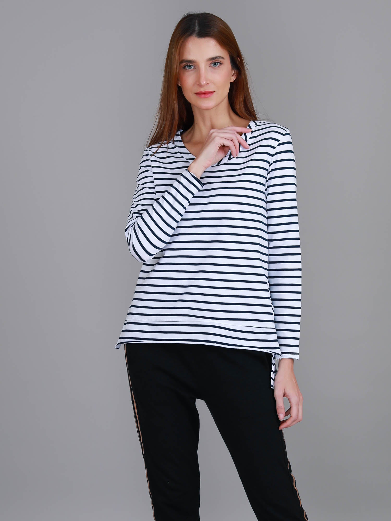 stripe long sleeve top #color_nautic stripe