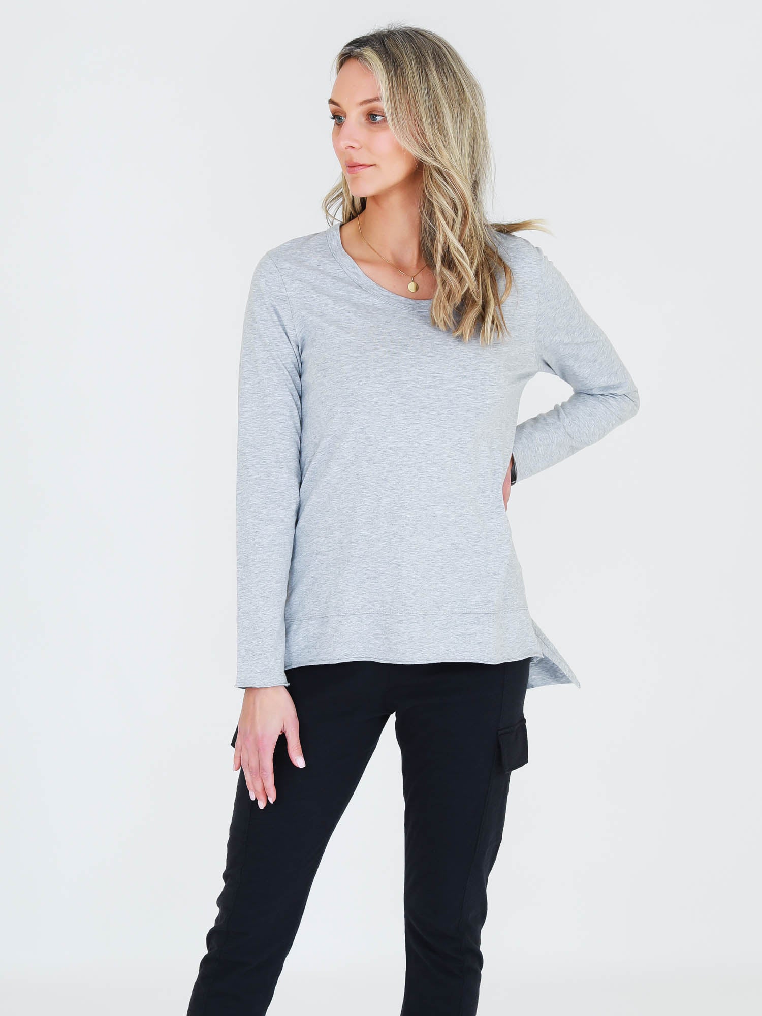 grey long sleeve t shirt womens #color_grey marle