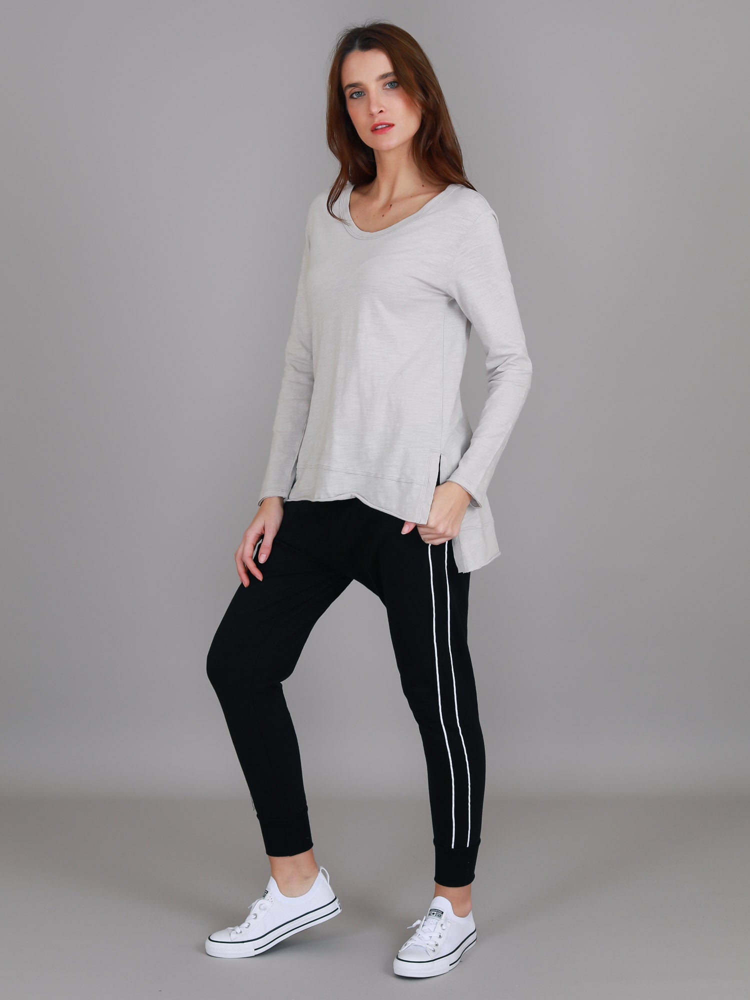 long sleeve beige top #color_angora