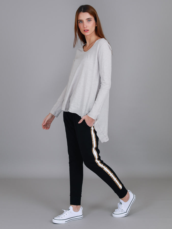Willow Asymmetrical Hem Long Sleeve T Shirt