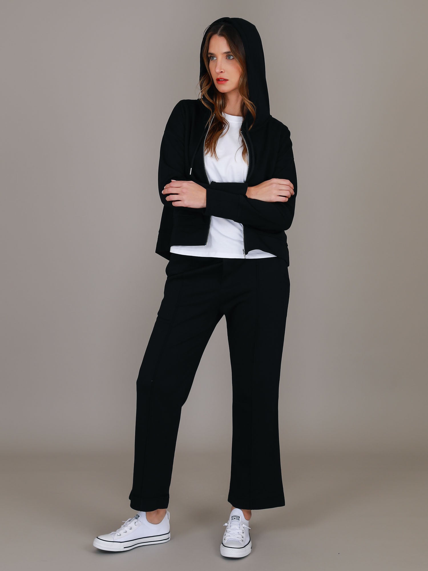 black hooded jacket women #color_black