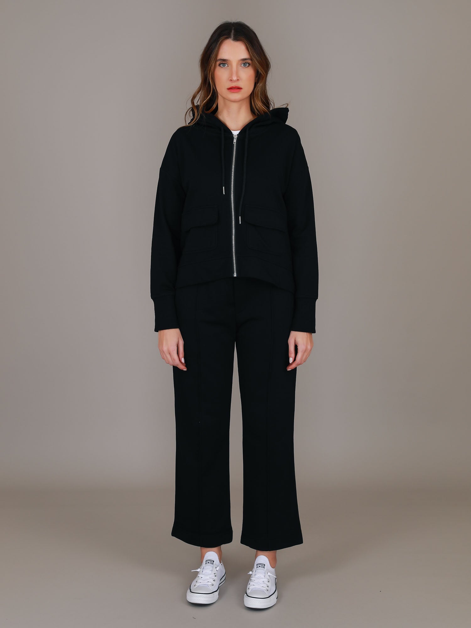 black zip hoodie women #color_black
