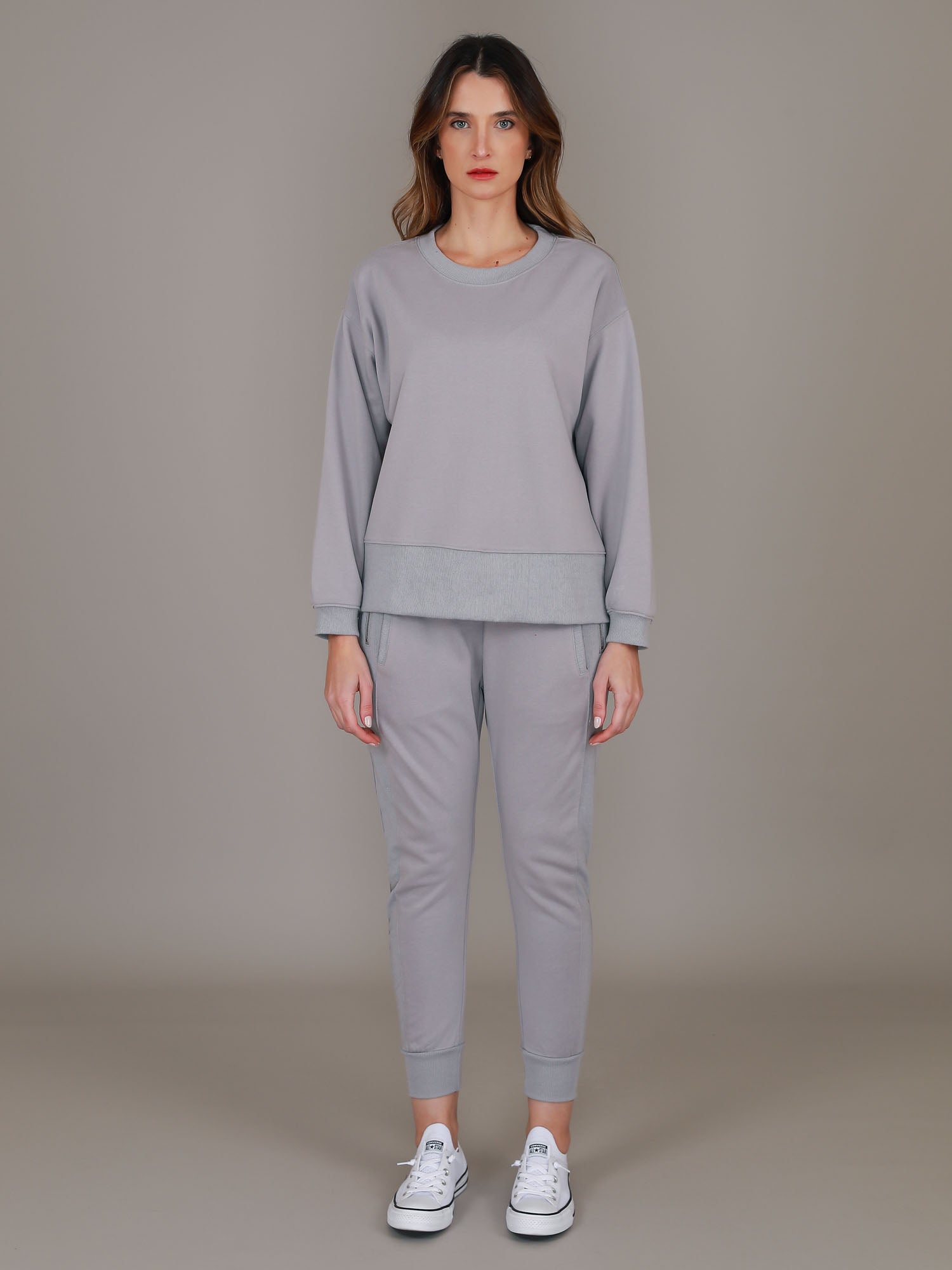 grey cropped jumper #color_cool grey