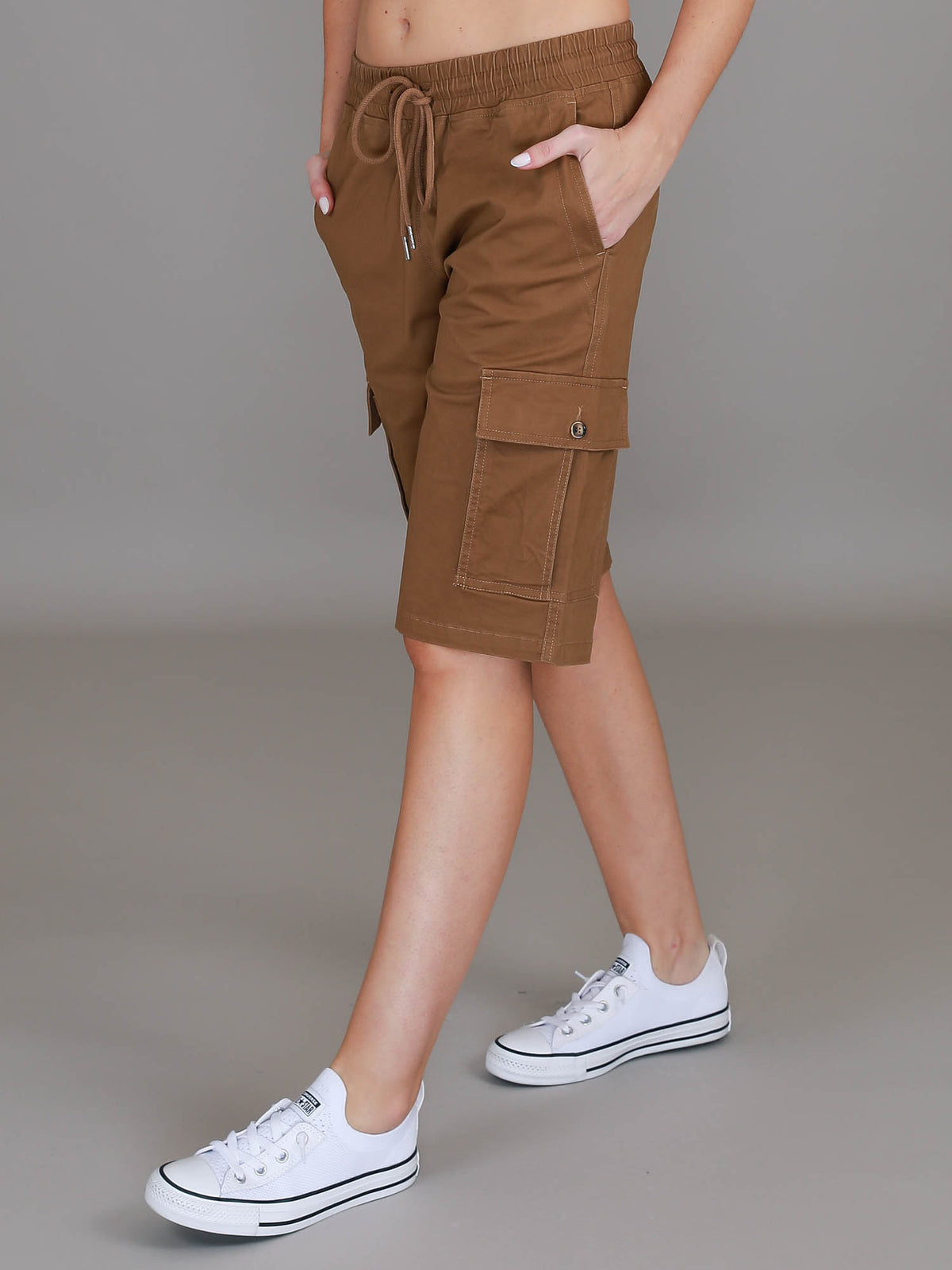 mustard cargo shorts #color_dusted ochre
