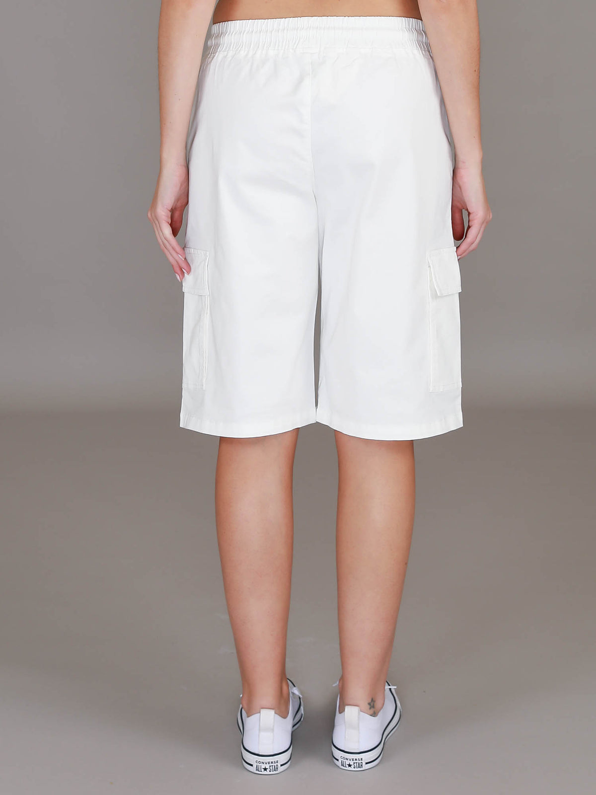 white utility shorts #color_ivory white