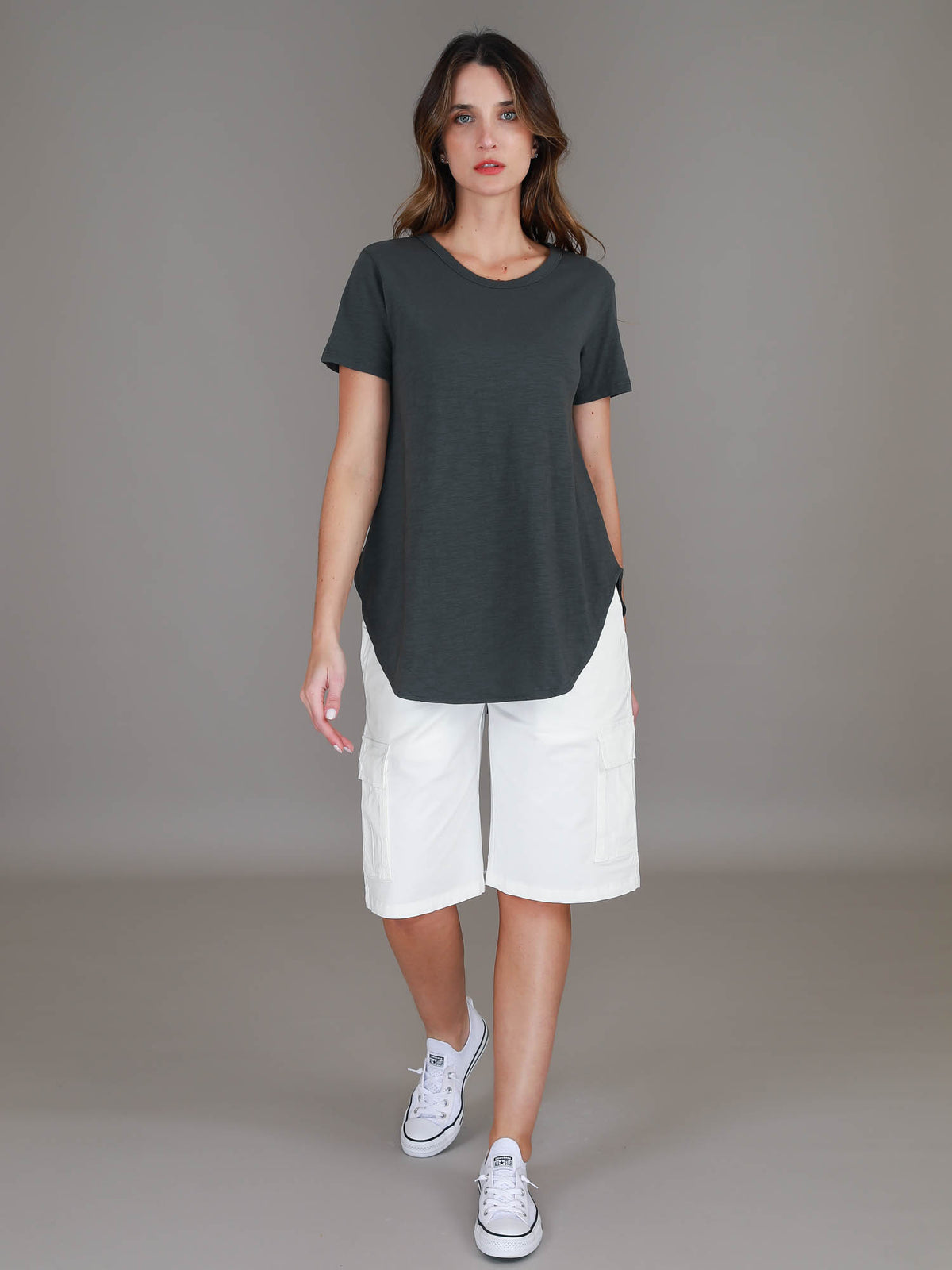 ivory white cargo shorts #color_ivory white