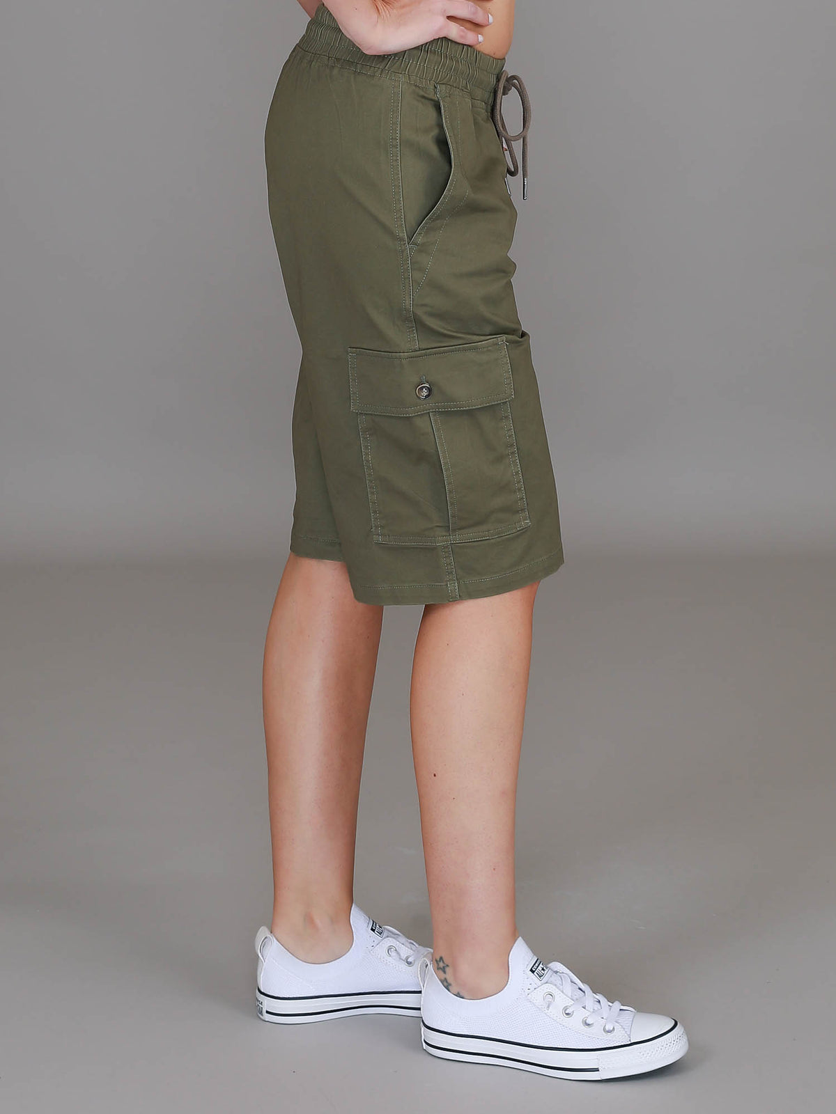 olive utility shorts #color_olive