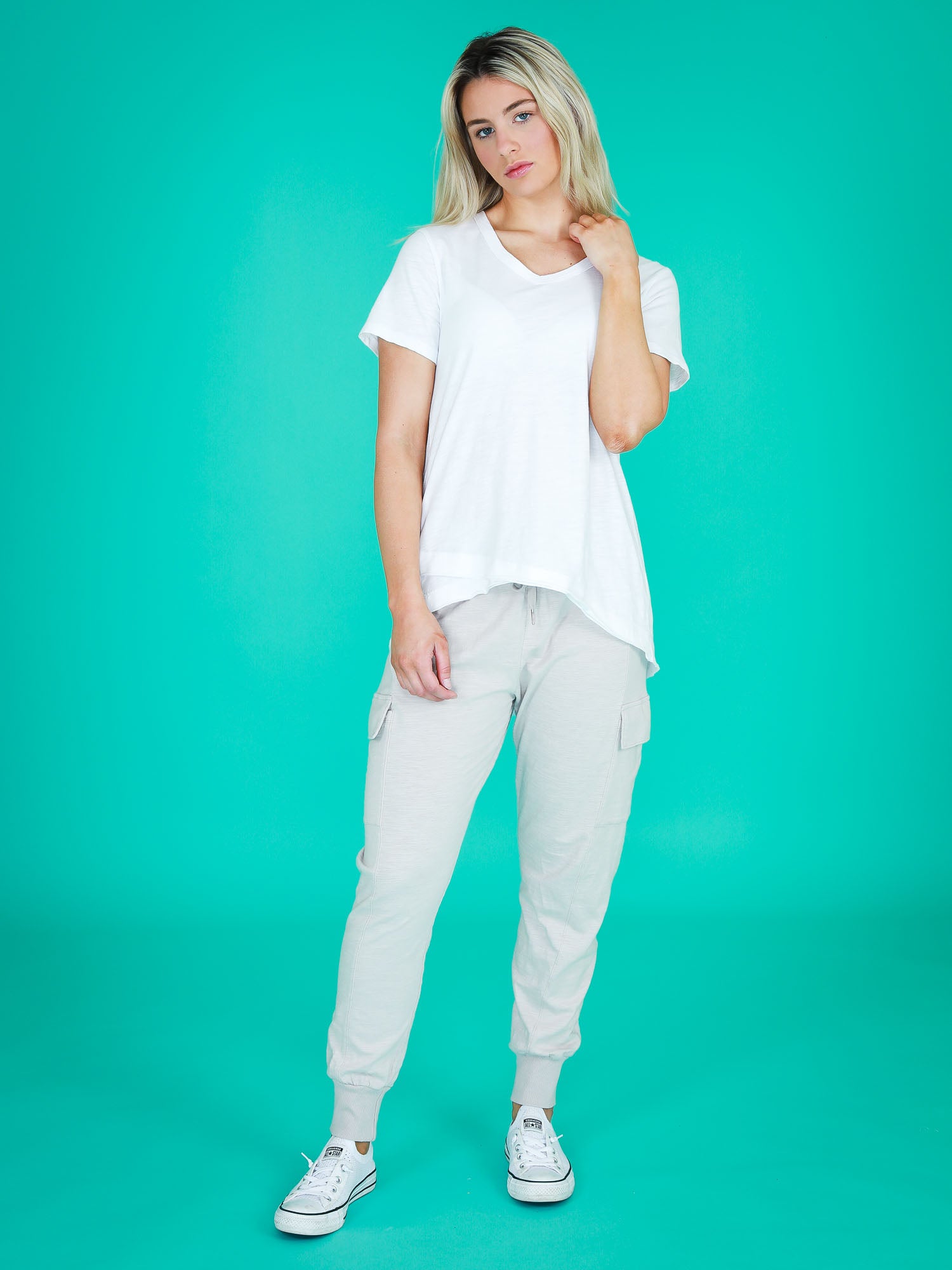 v neck tops womens #color_white