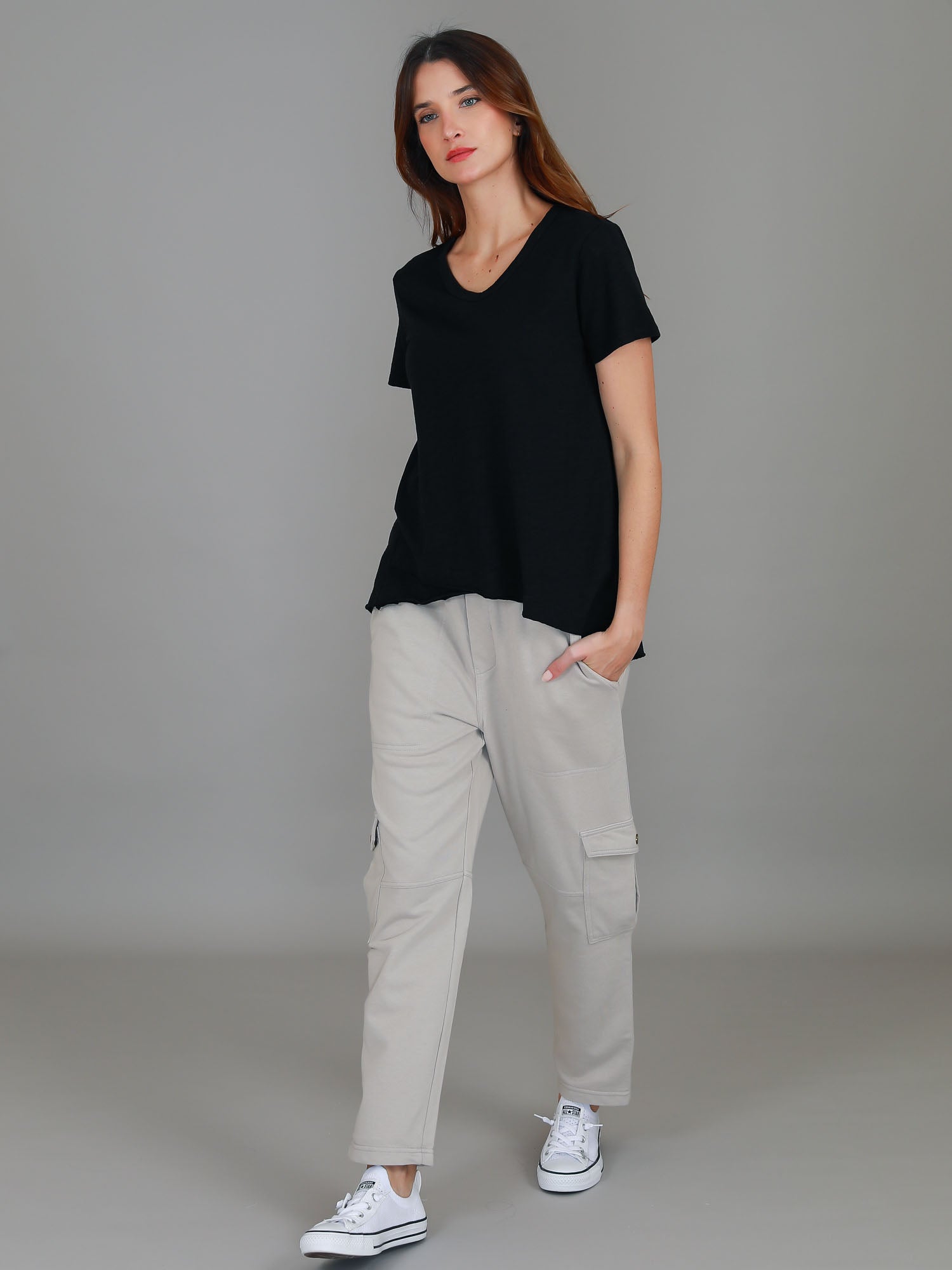 v neck tops #color_black