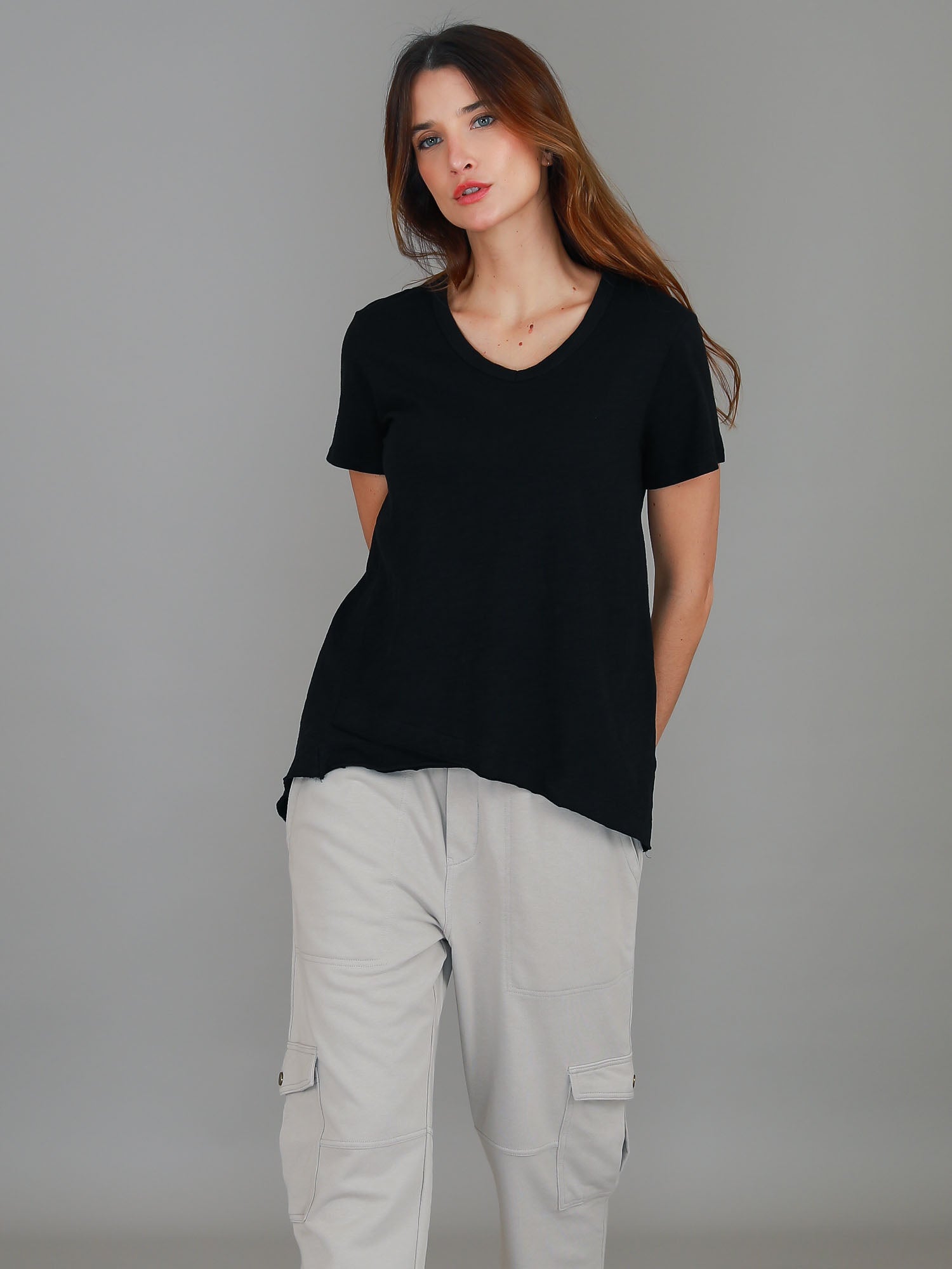 v neck top #color_black