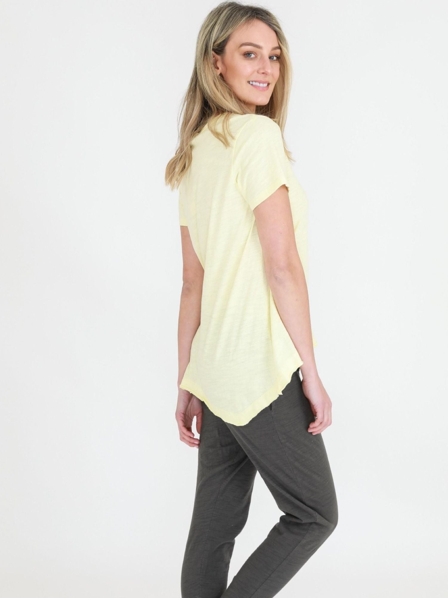 womens yellow t shirt #color_lemon