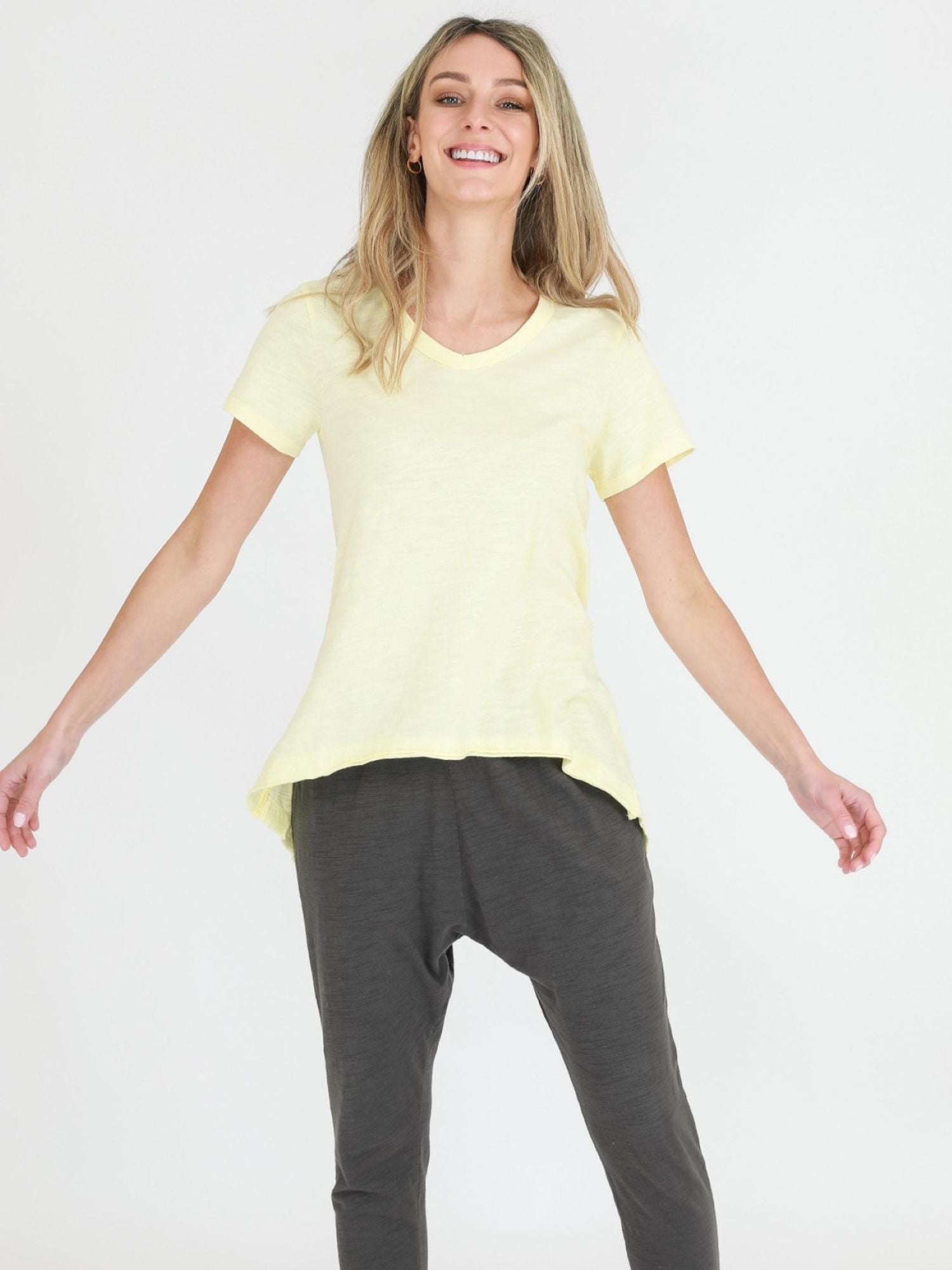 yellow t shirt women #color_lemon