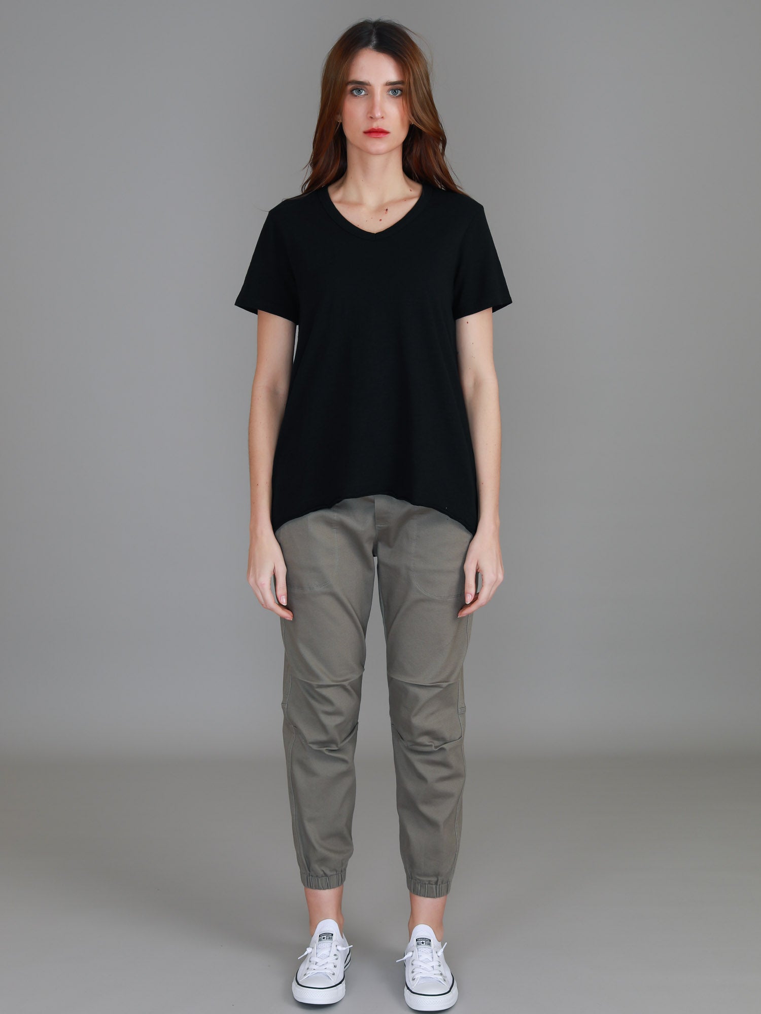 womens deep v neck t shirt #color_black