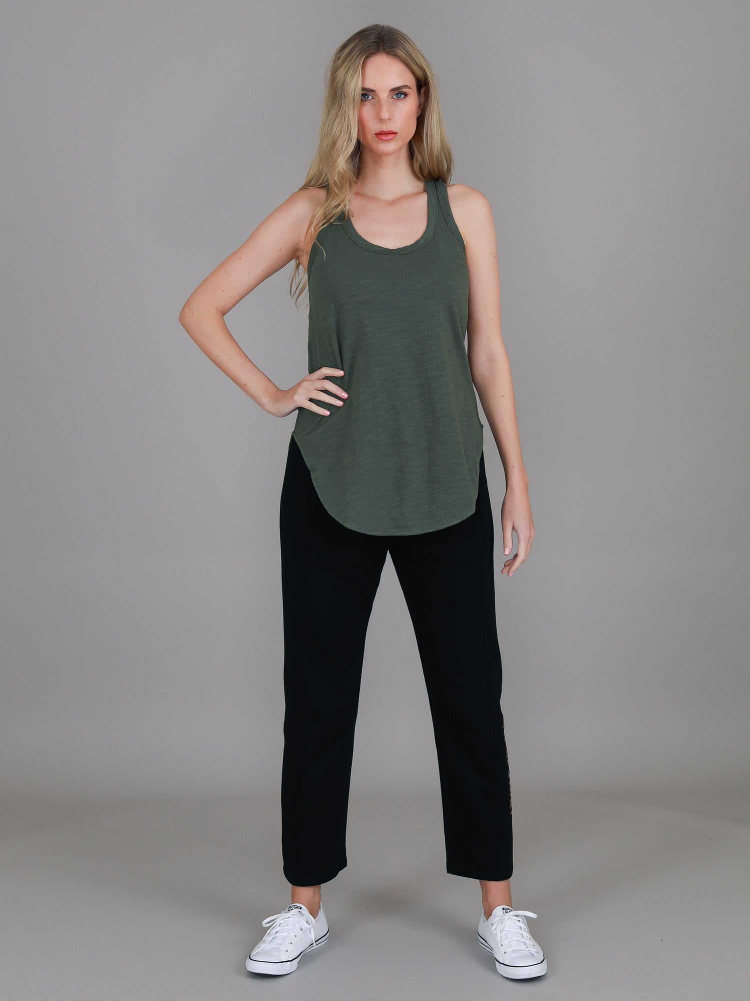 green singlet top #color_khaki