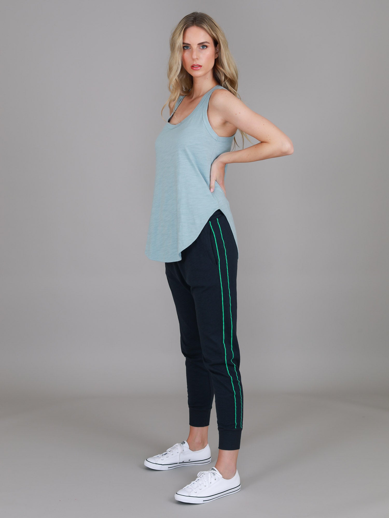basic singlet tops #color_mint blue