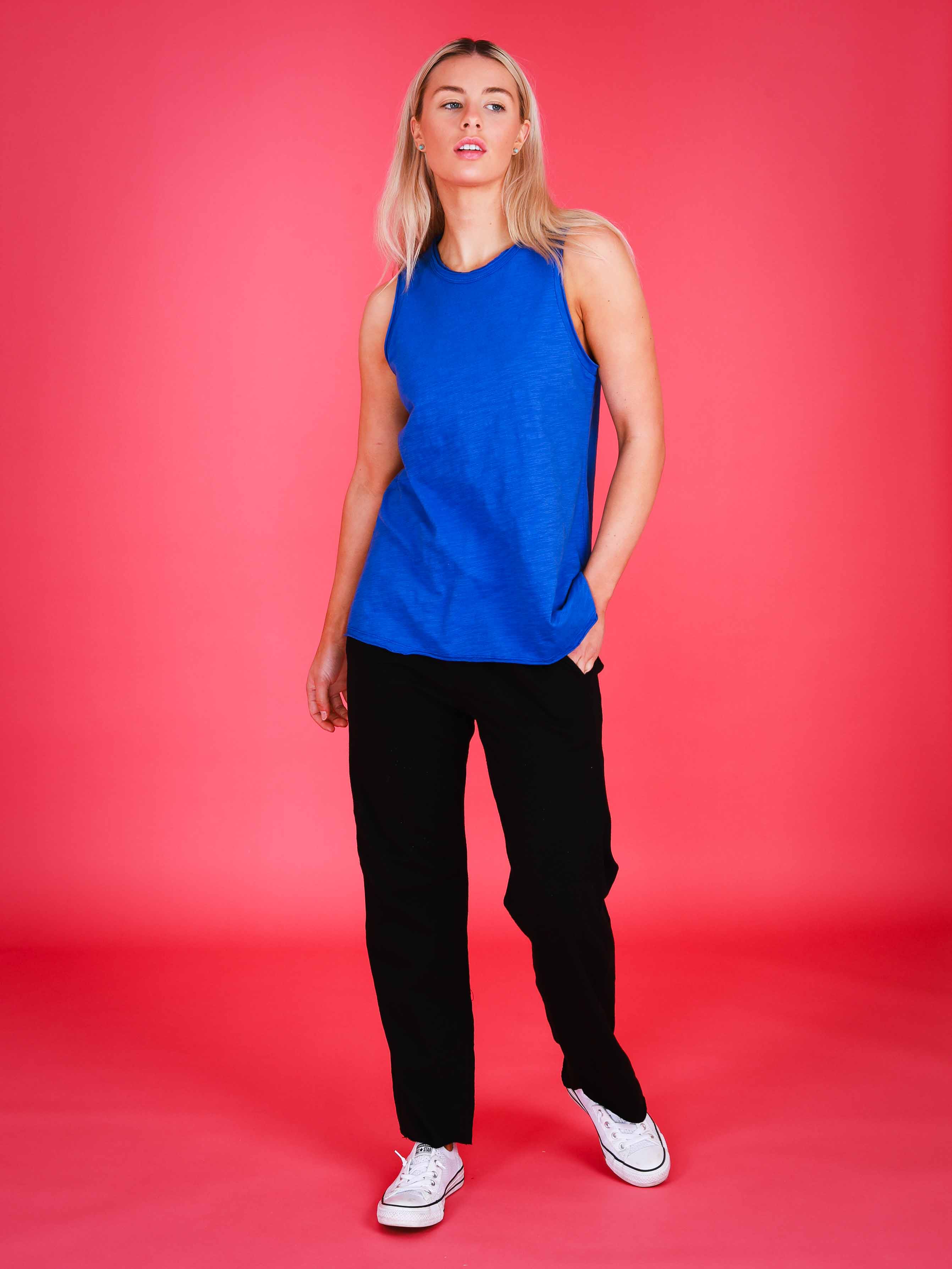 high neck sleeveless top #color_supersonic