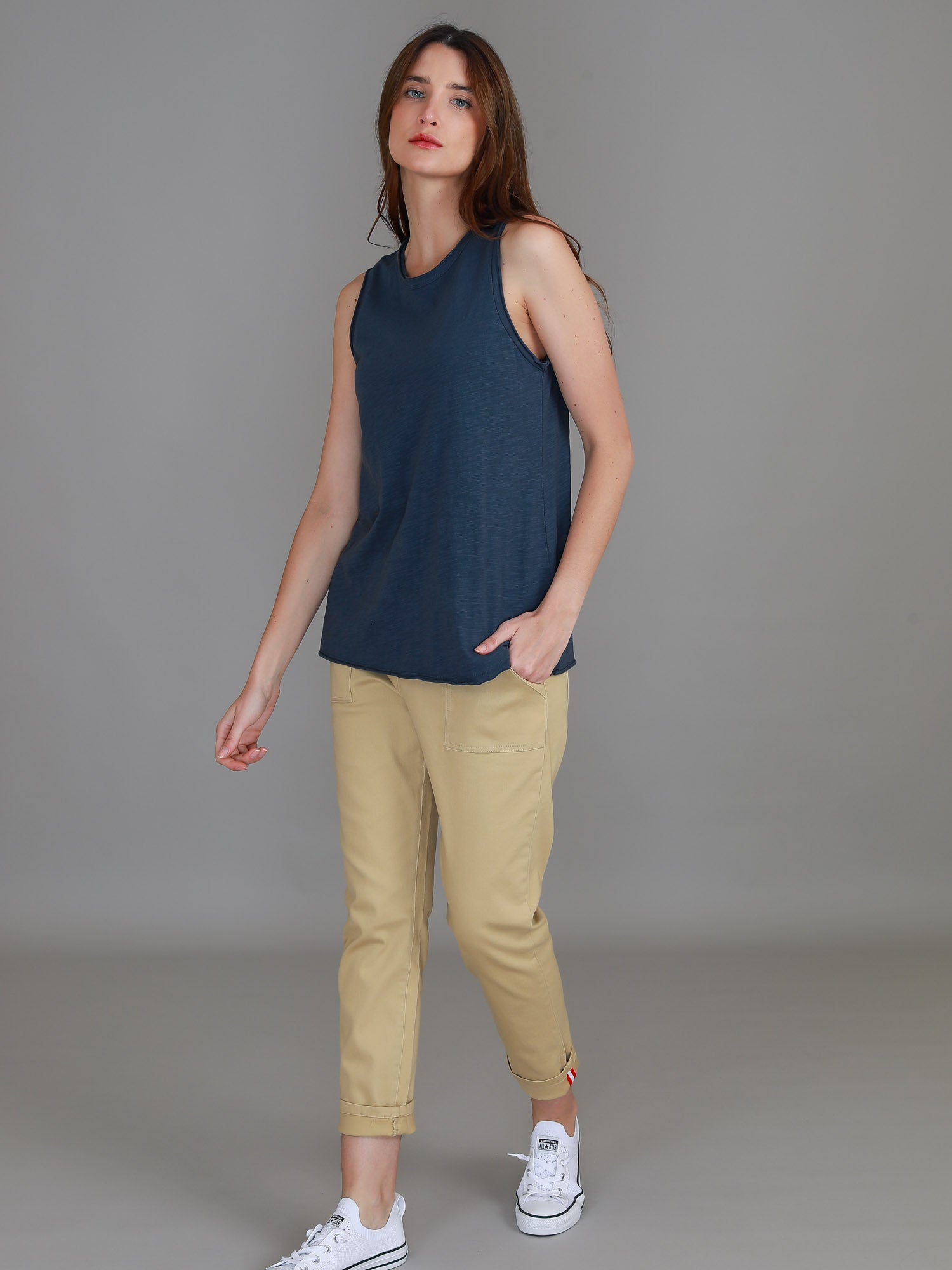 womens loose tank top #color_indigo