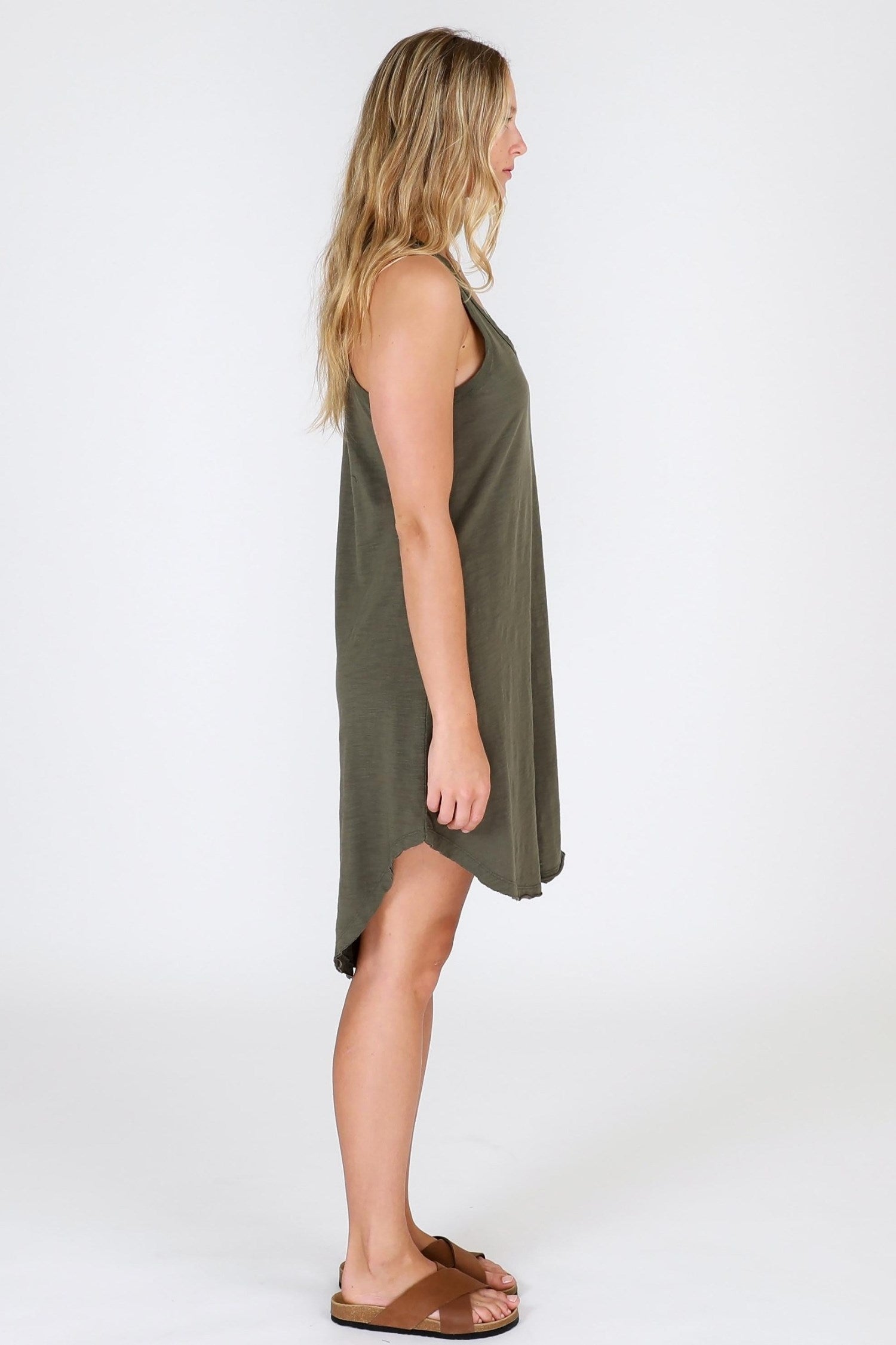 long singlet dress #color_khaki