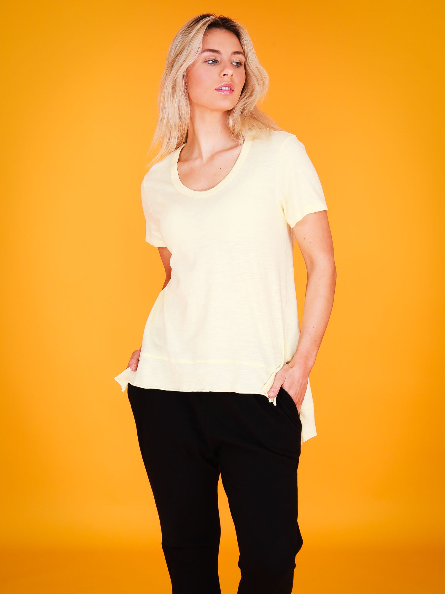 yellow t shirt women's #color_lemon