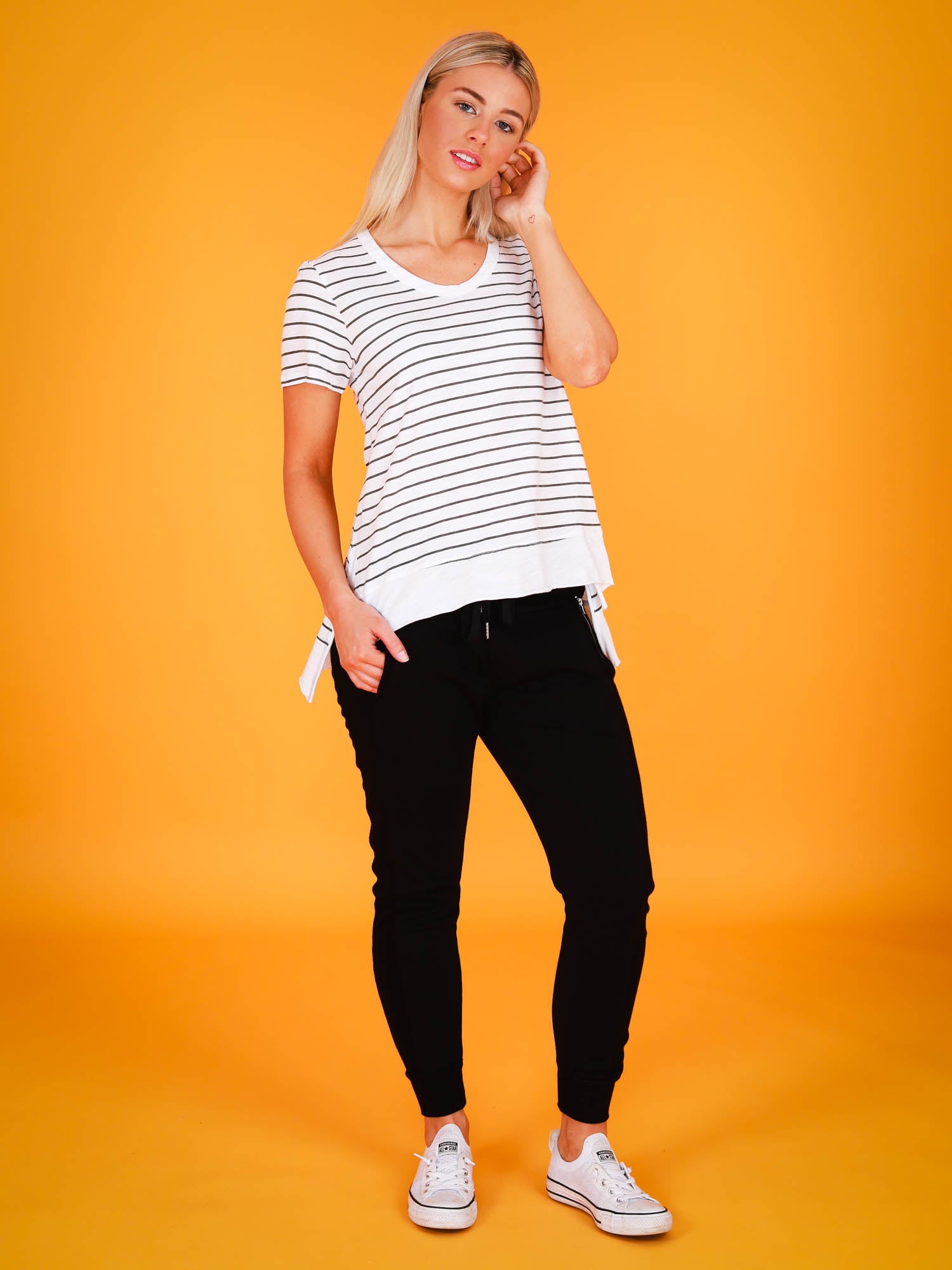 womens striped shirt #color_navy stripe