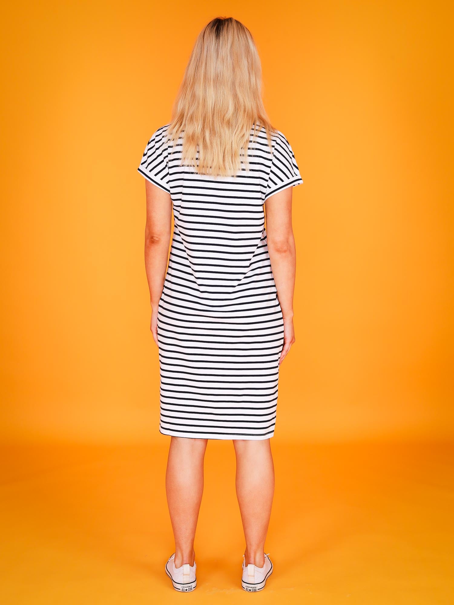stripe shirt dress #color_navy stripe
