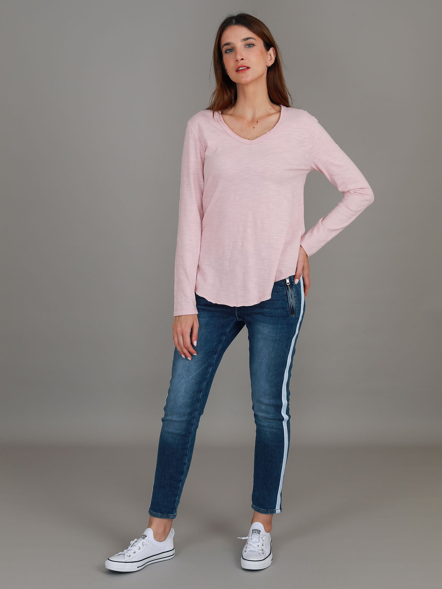 longline tops to wear with leggings australia #color_blush marle