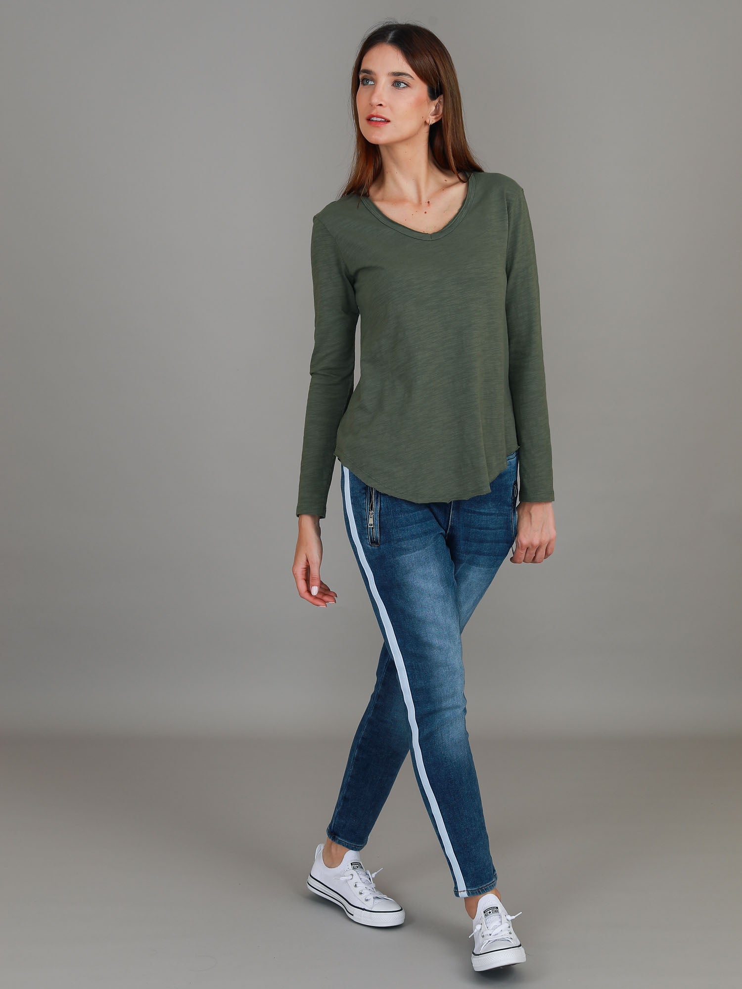 long womens shirt #color_khaki