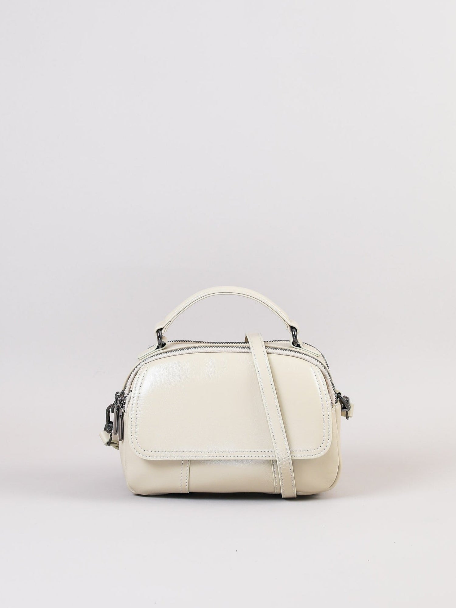leather cross body bag #color_beige