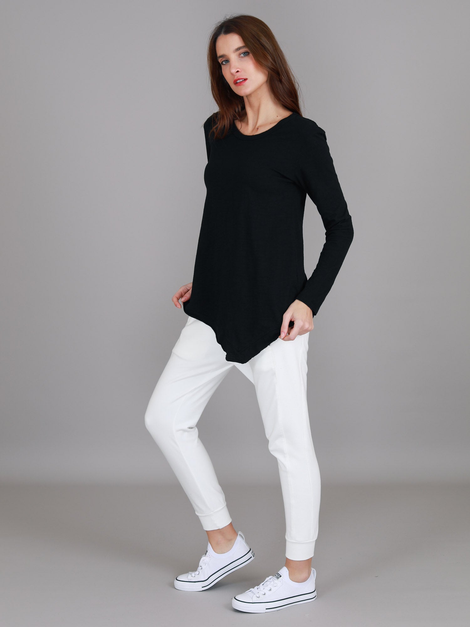 black long sleeve going out top #color_black