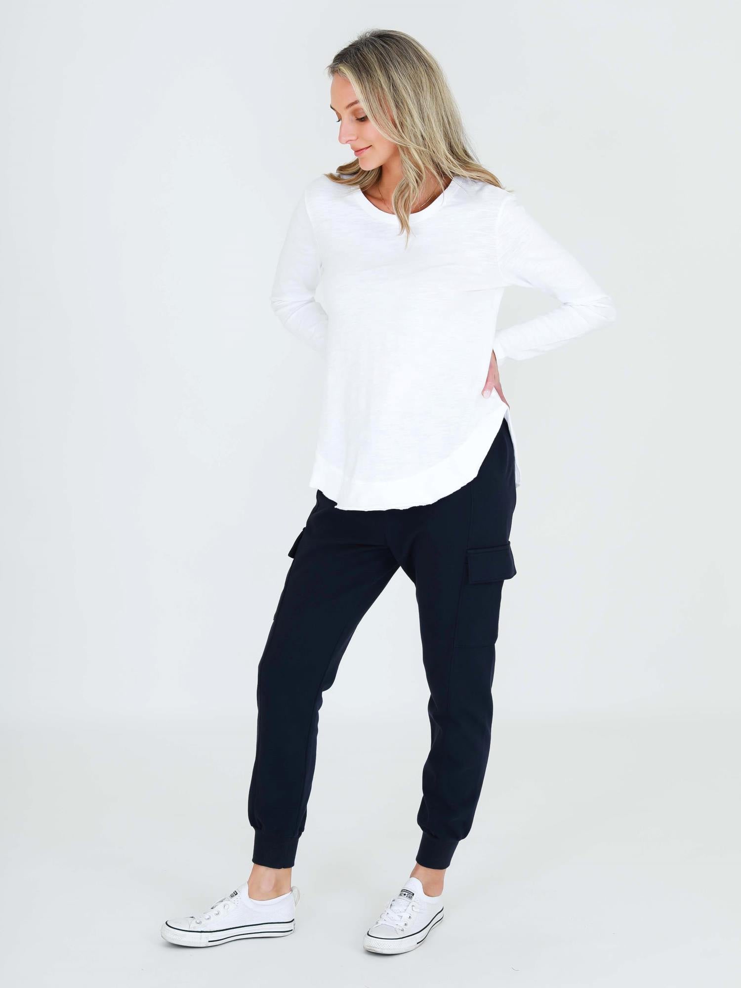 long sleeve t shirt women #color_white