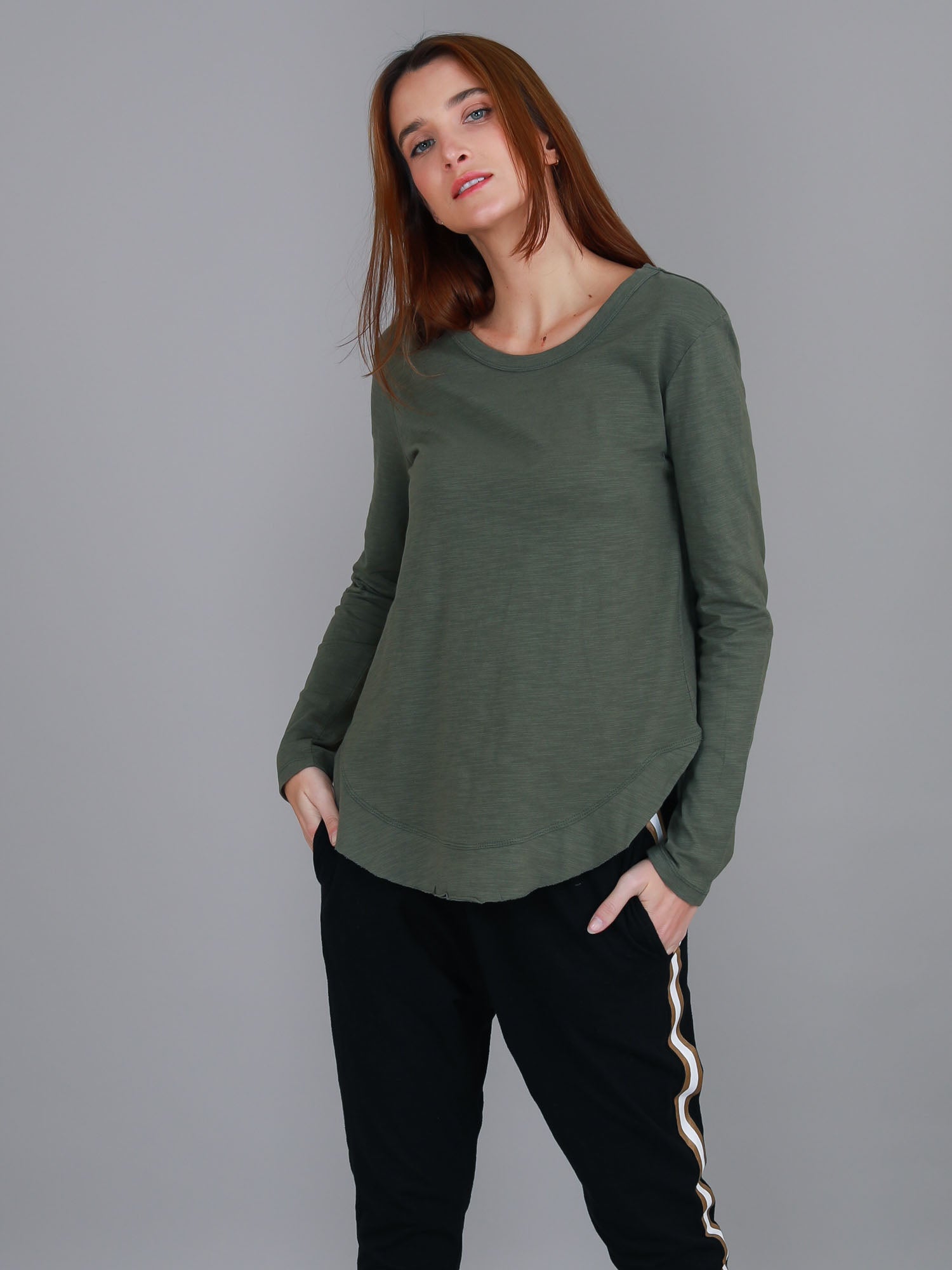 womens long sleeve t shirt #color_khaki