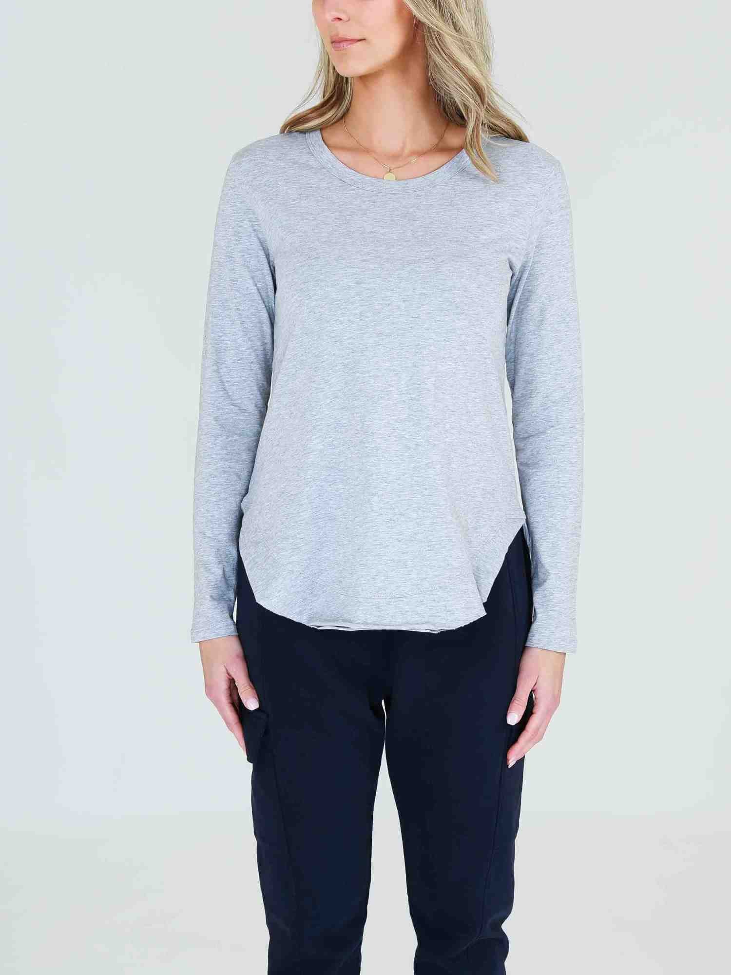 long sleeve t shirts women #color_grey marle