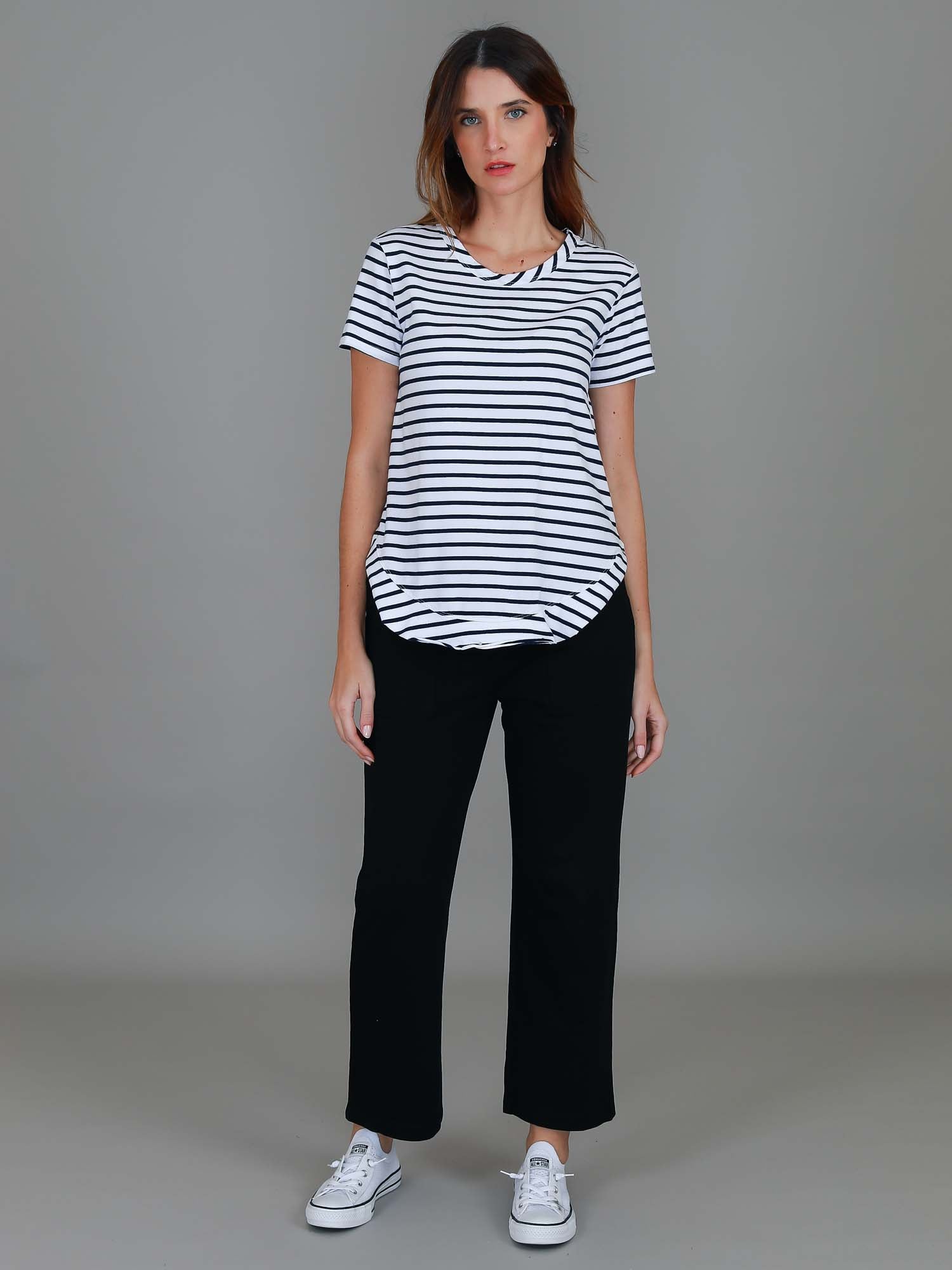 ladies striped t shirt #color_nautic stripe