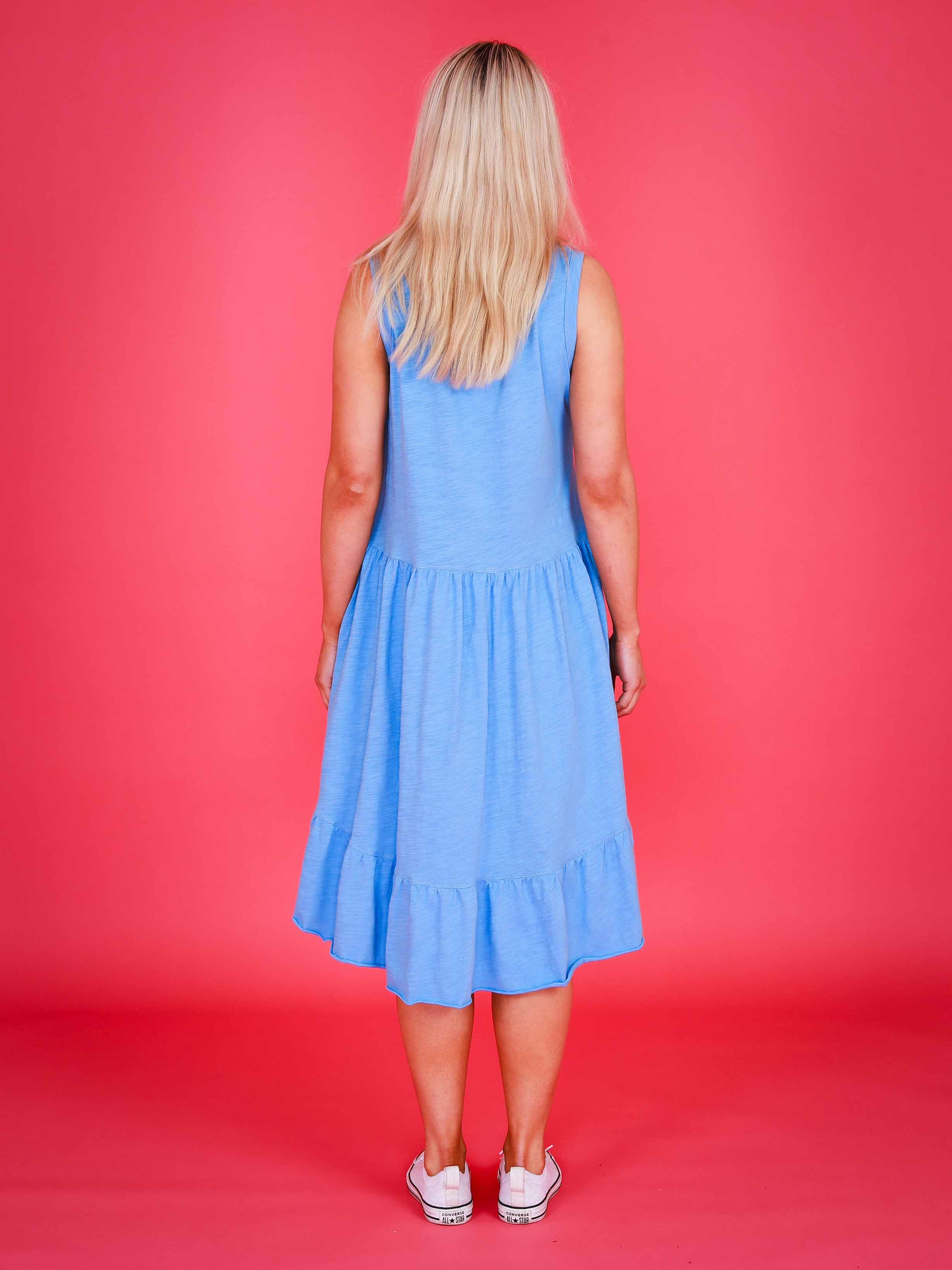 t-shirt dress long #color_blue