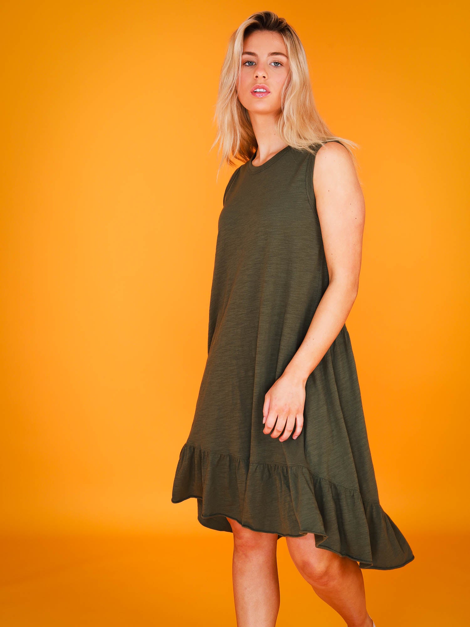 t-shirt dress #color_khaki