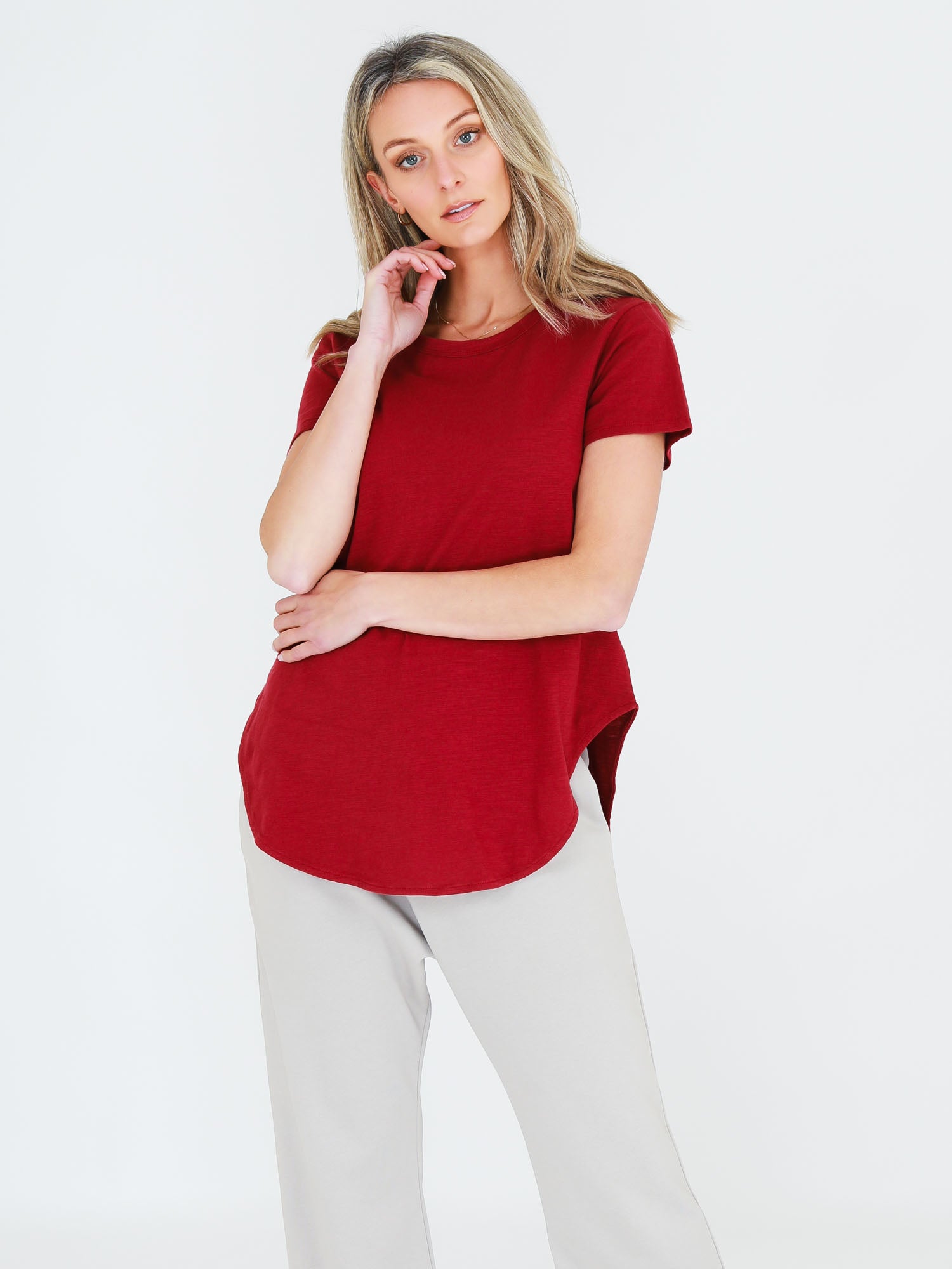 red crop top #color_cranberry